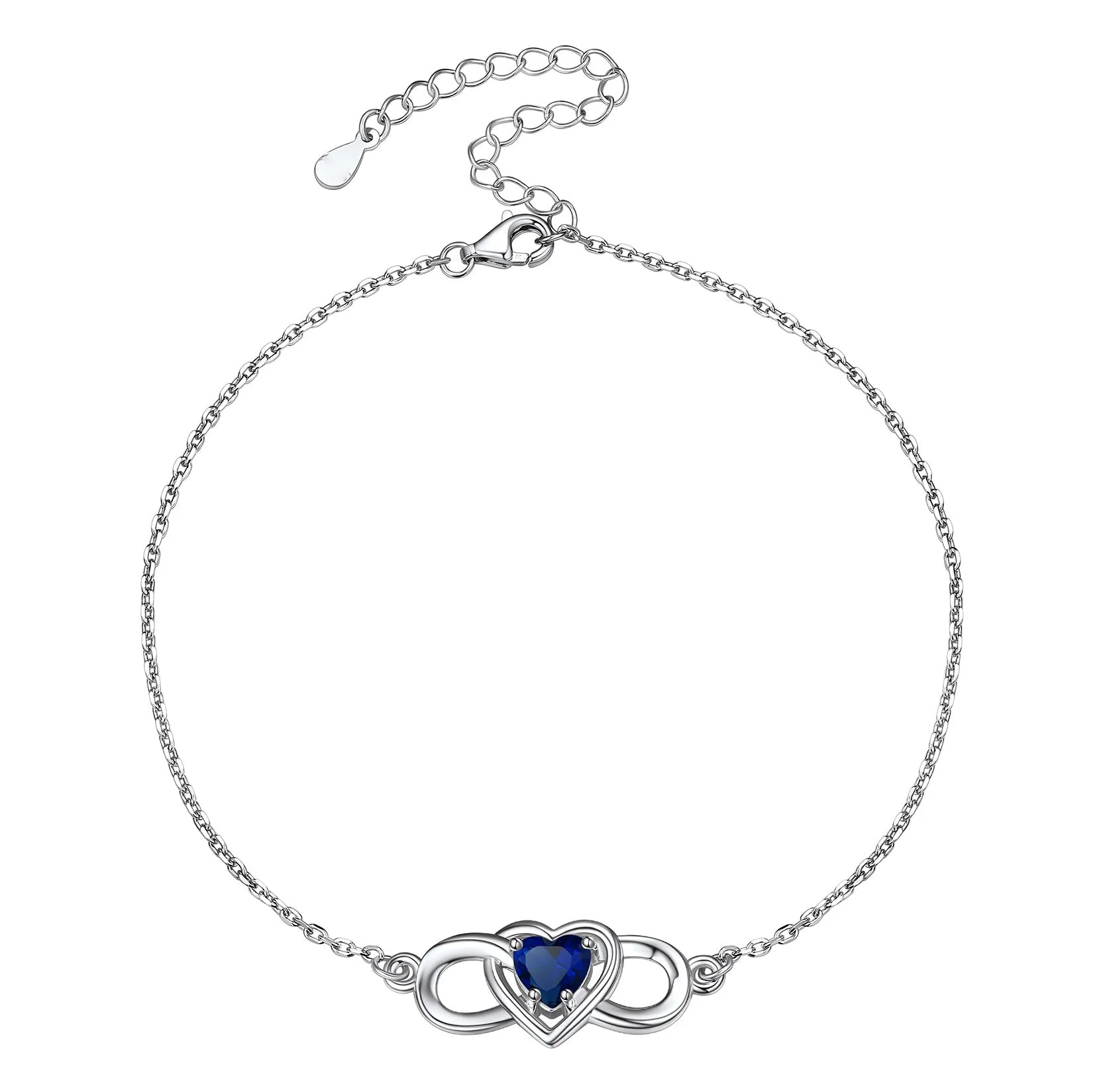 Infinity Heart Birthstone Anklet For Women - Image 14