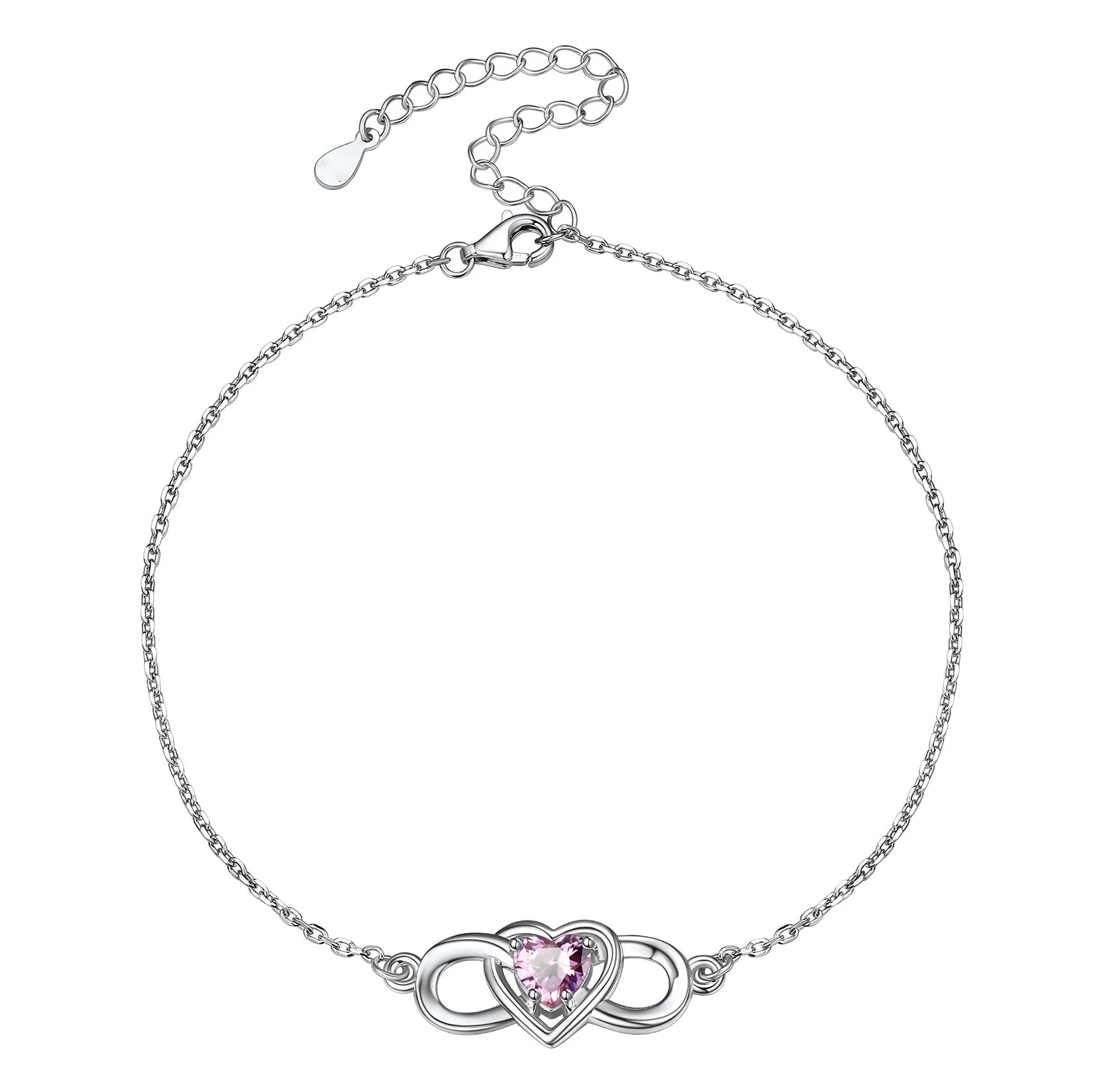 Infinity Heart Birthstone Anklet For Women - Image 15