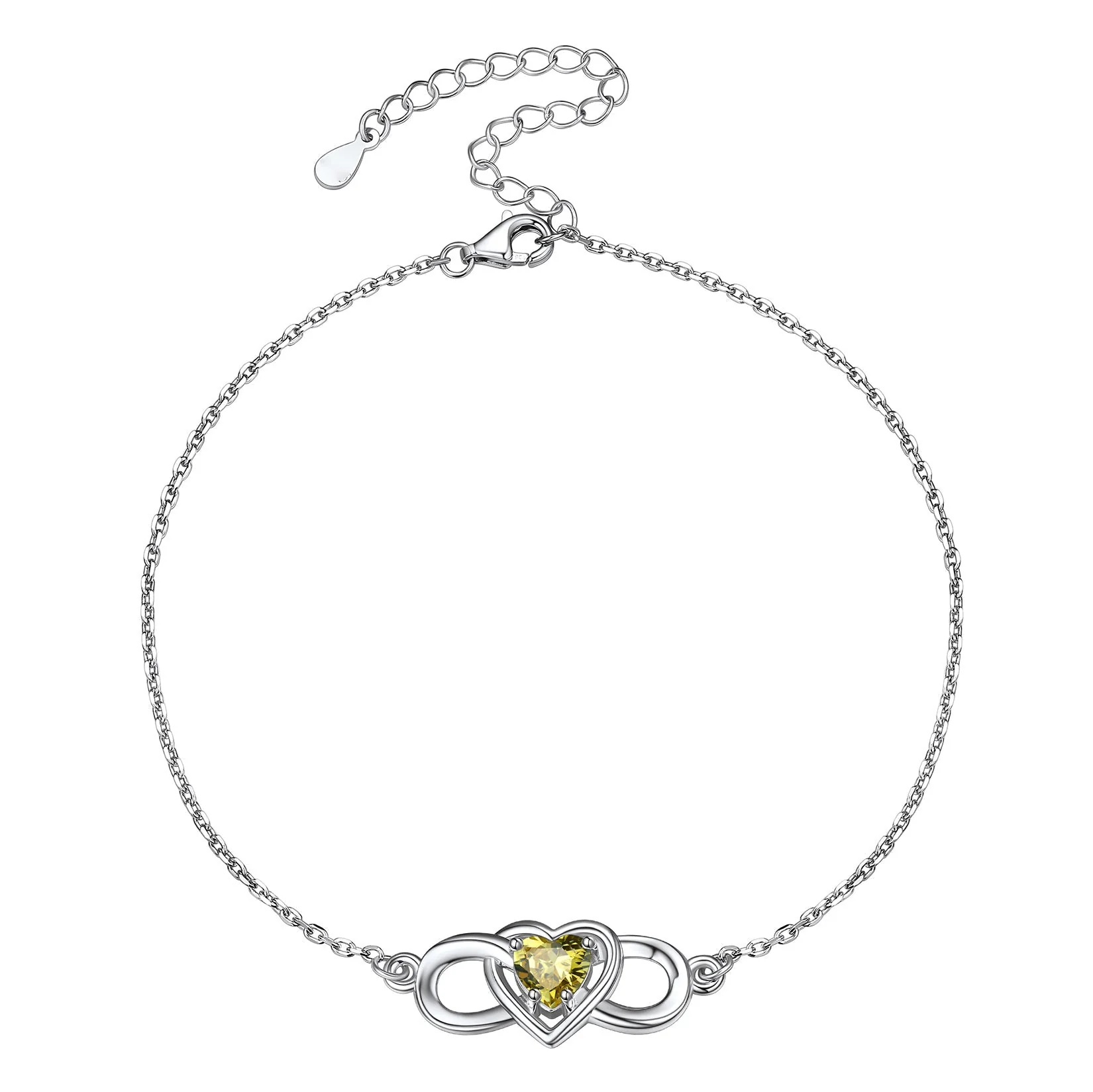 Infinity Heart Birthstone Anklet For Women - Image 16