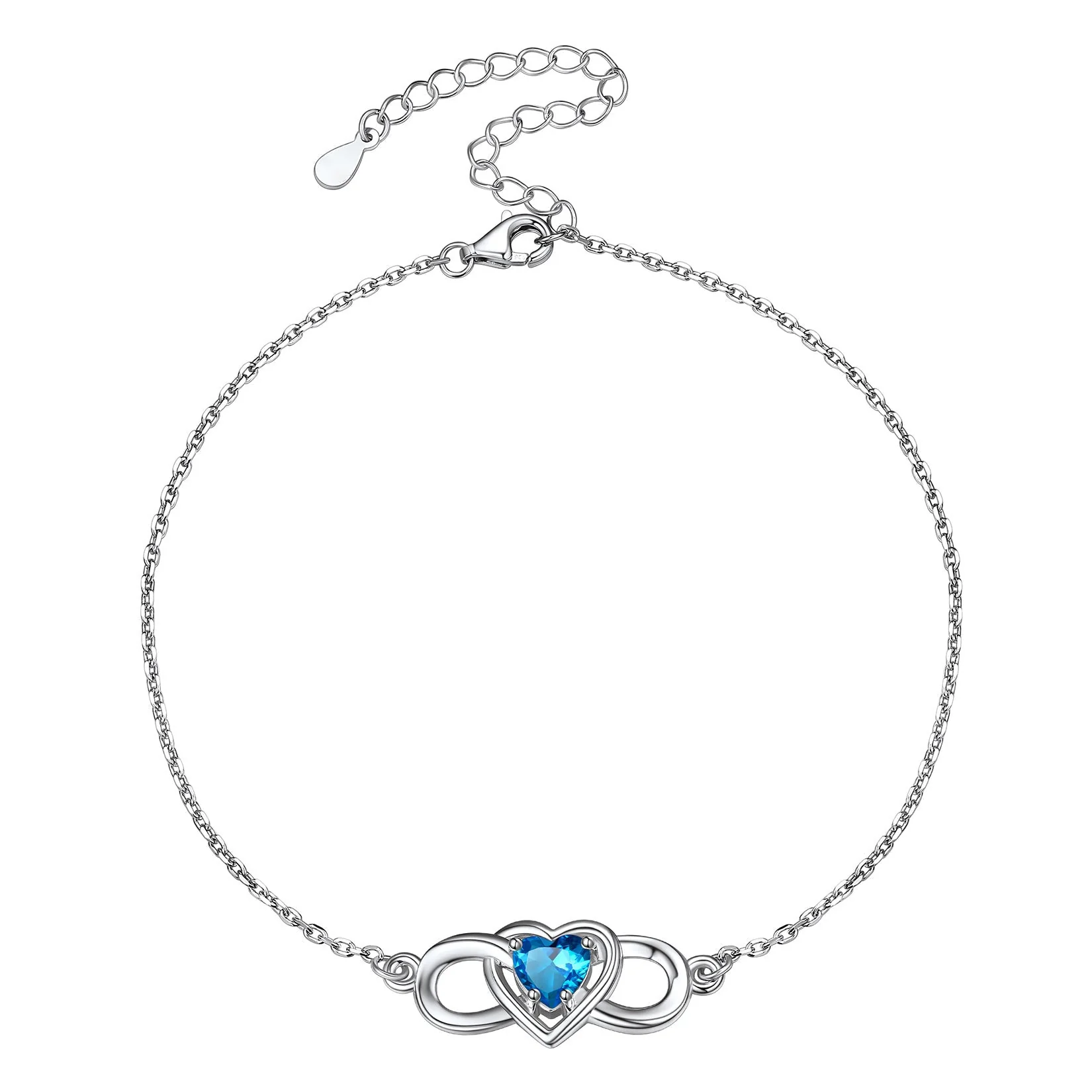 Infinity Heart Birthstone Anklet For Women - Image 17
