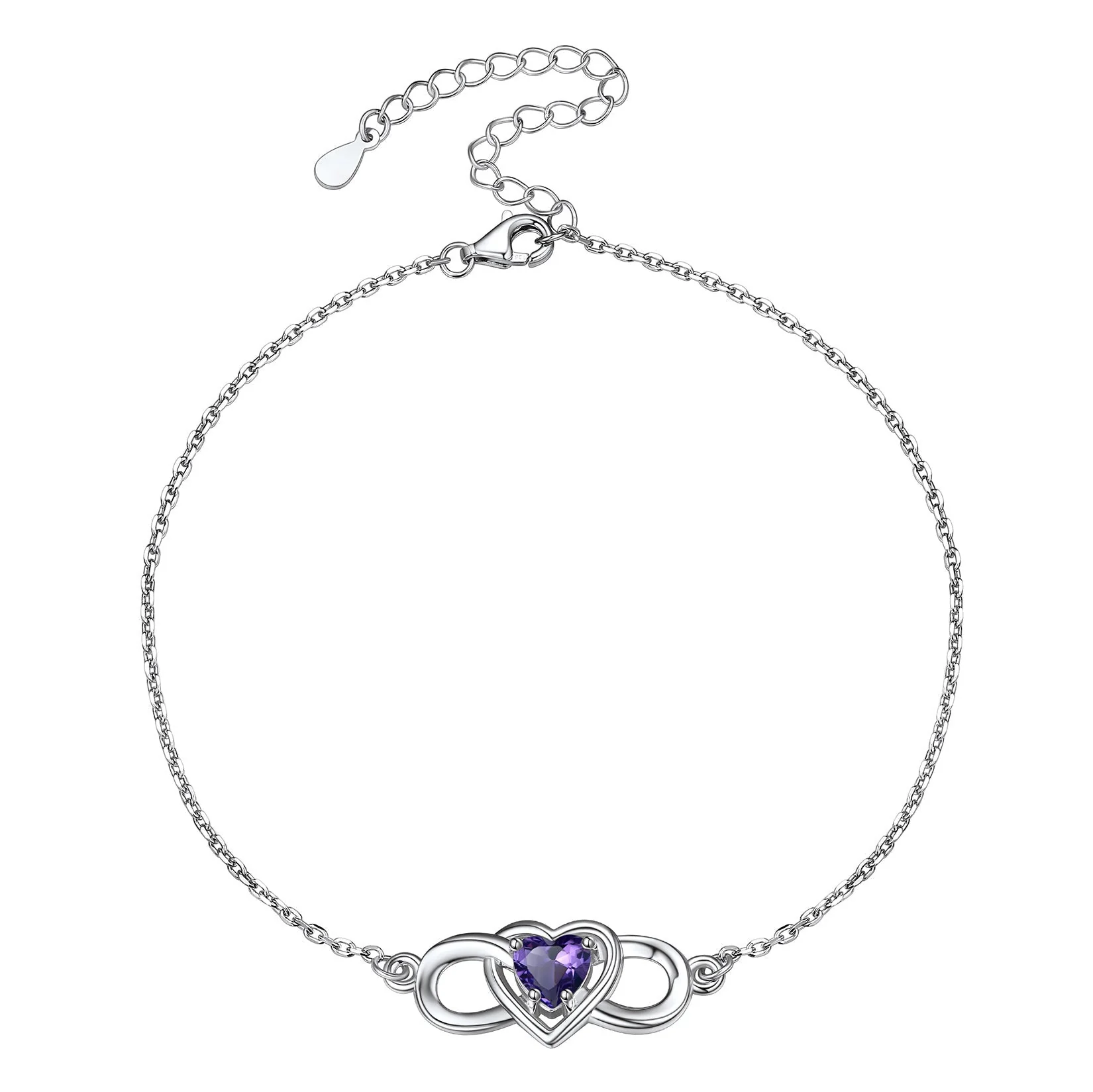 Infinity Heart Birthstone Anklet For Women - Image 7