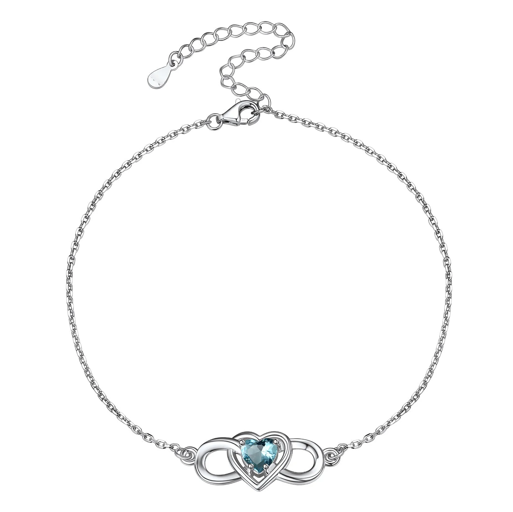 Infinity Heart Birthstone Anklet For Women - Image 8