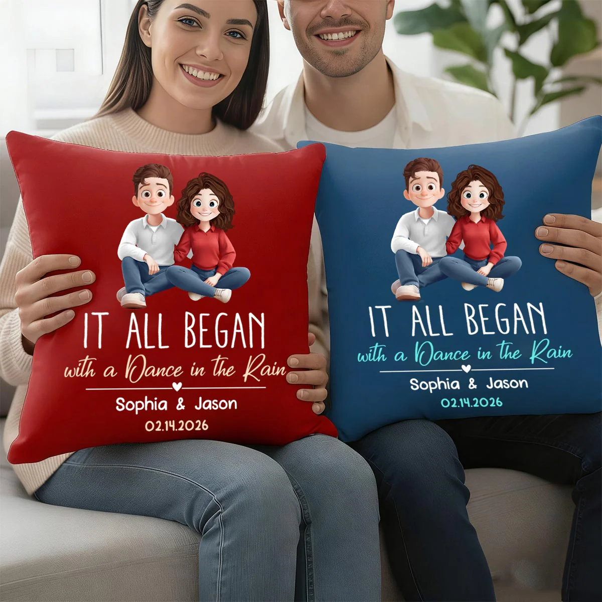 It All Began Couple Gift For Valentine Anniversary - Personalized Pillow - Image 5