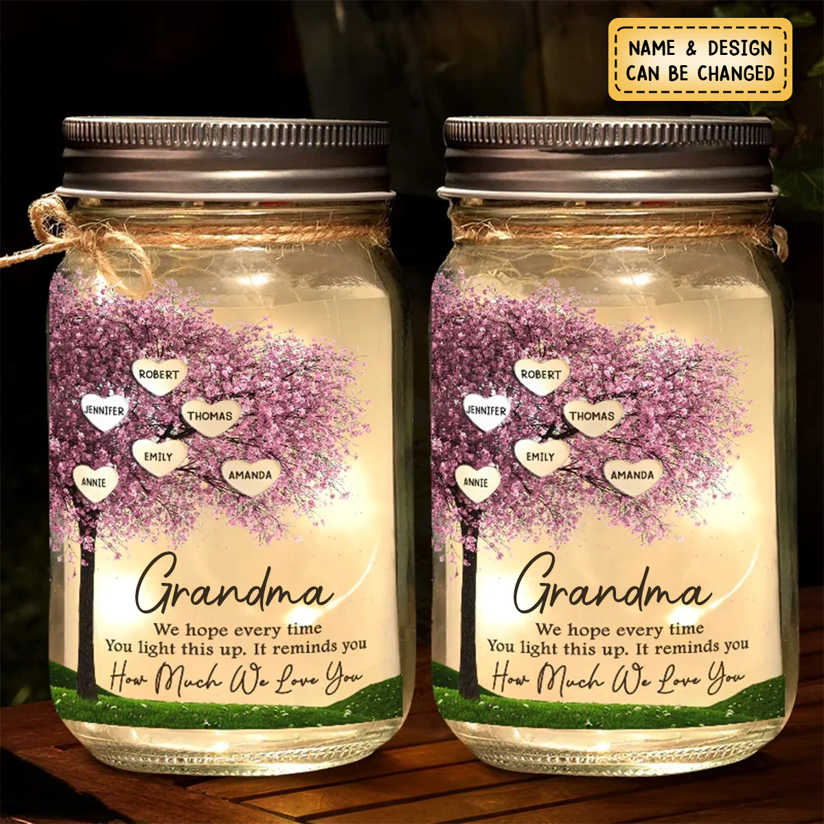 It Reminds You How Much We Love You - Family Personalized Custom Mason Jar Light - Gift For Mom, Grandma - Image 4