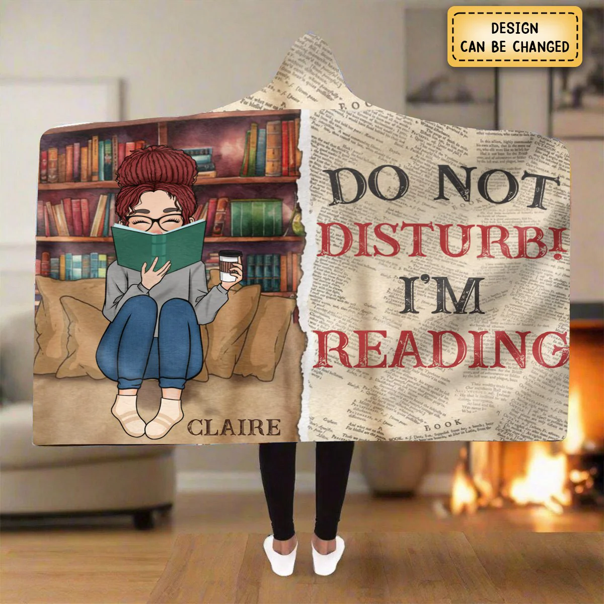 Just A Girl Who Loves Books - Personalized Wearable Blanket Hoodie - Image 2