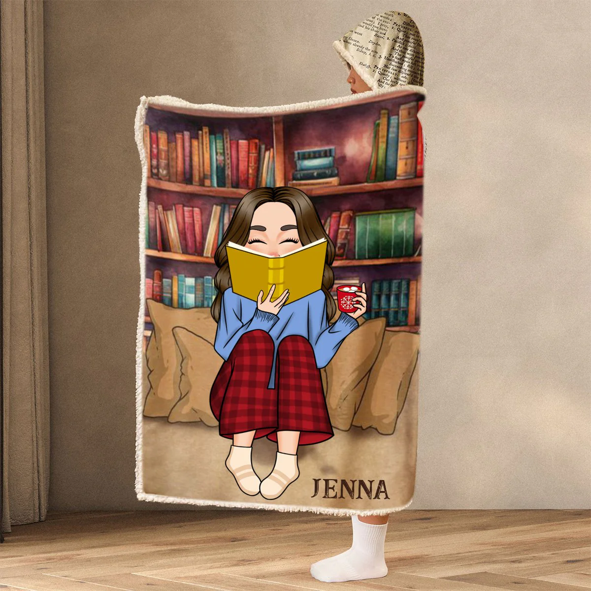 Just A Girl Who Loves Books - Personalized Wearable Blanket Hoodie - Image 5