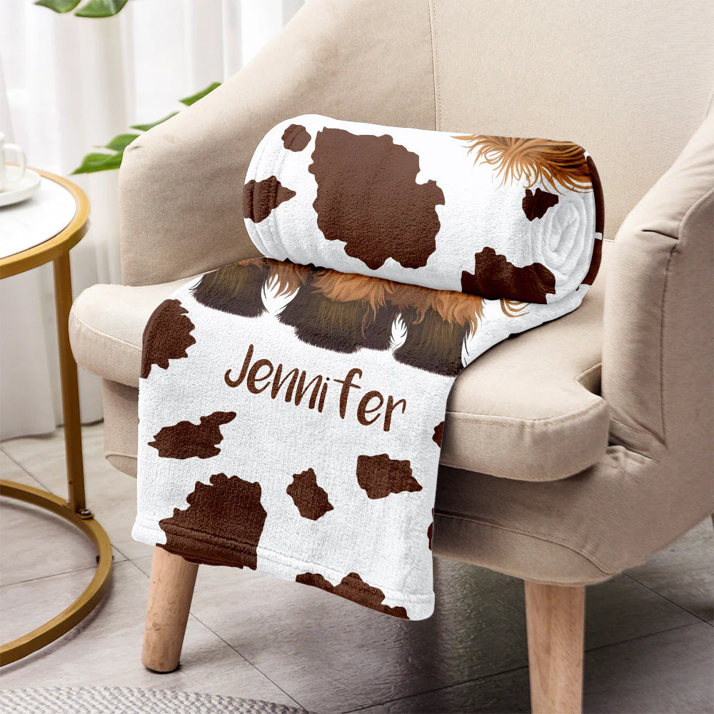 Just A Girl Who Loves Highland Cows - Personalized Blanket - Image 3