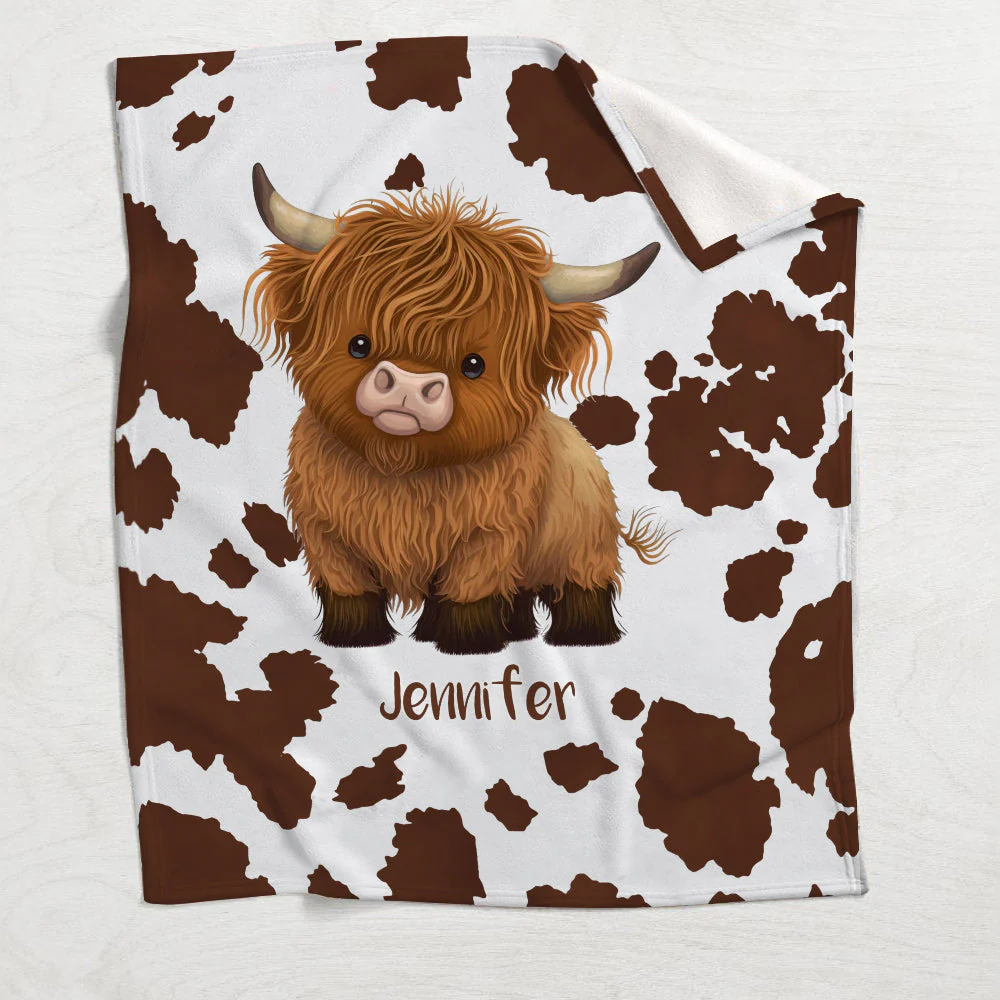 Just A Girl Who Loves Highland Cows - Personalized Blanket - Image 4