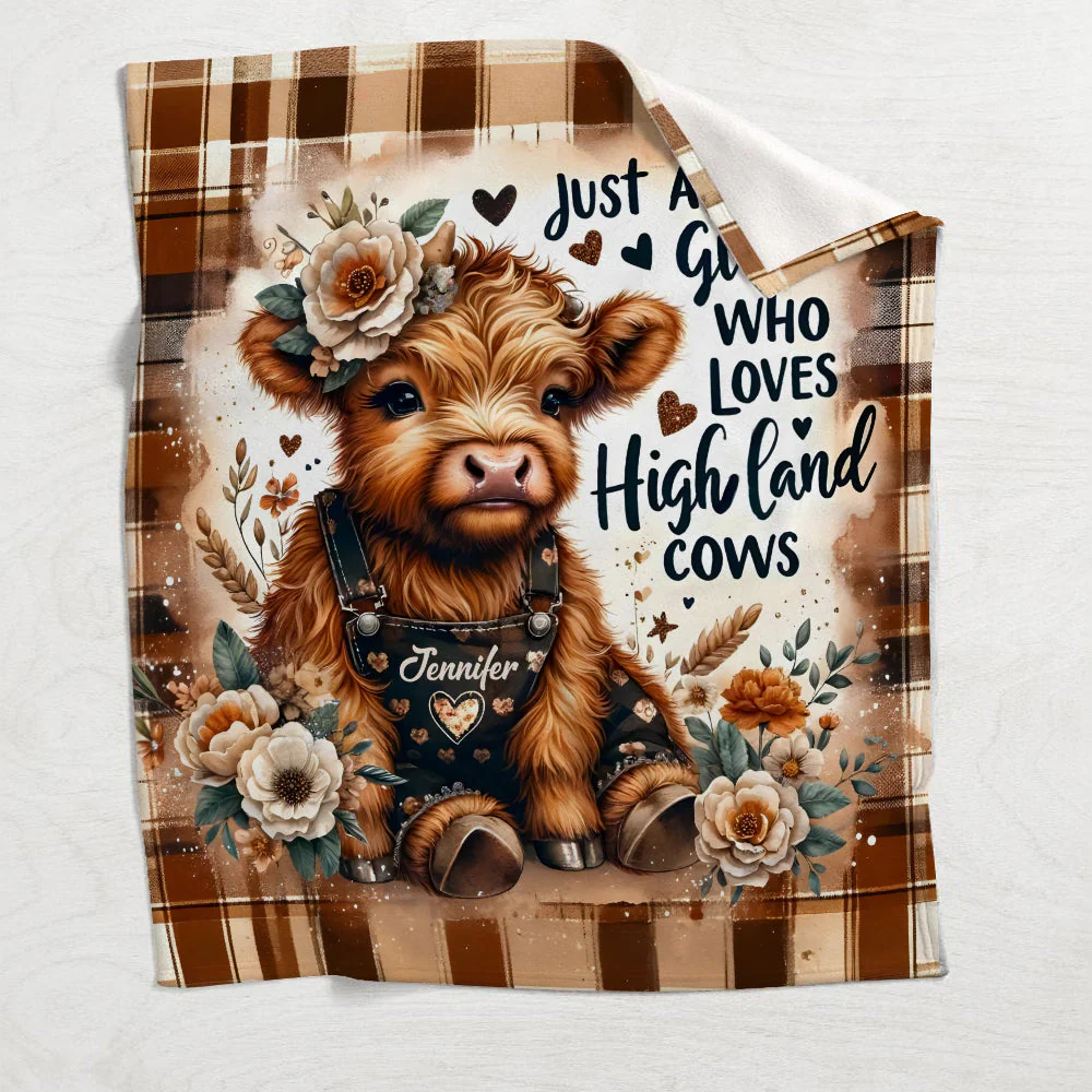 Just A Girl Who Loves Highland Cows Personalized Fleece Blanket - Image 2