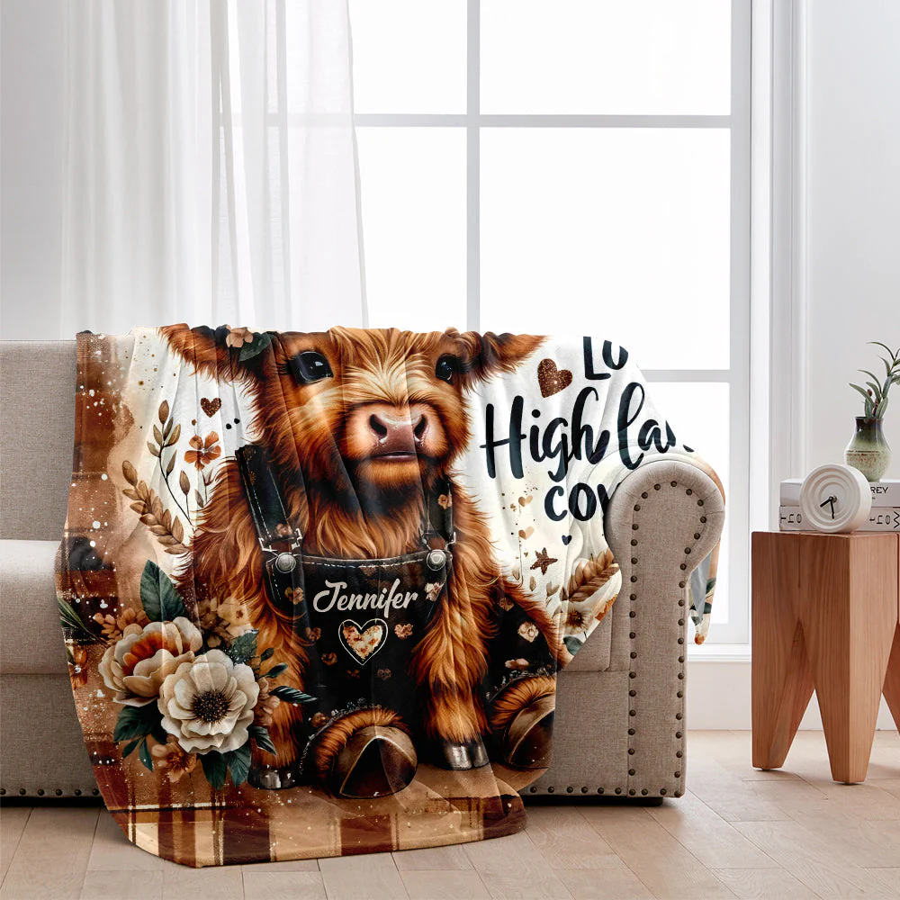 Just A Girl Who Loves Highland Cows Personalized Fleece Blanket - Image 3