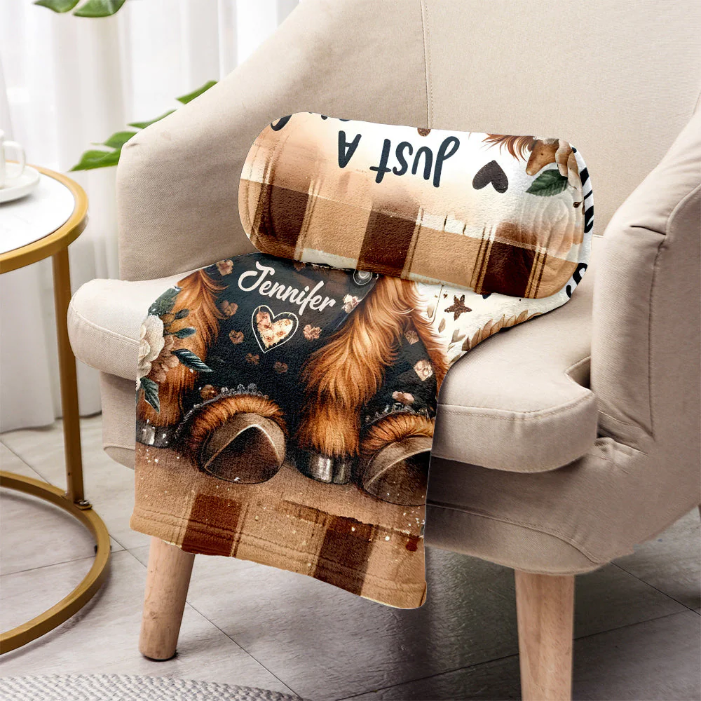 Just A Girl Who Loves Highland Cows Personalized Fleece Blanket - Image 4