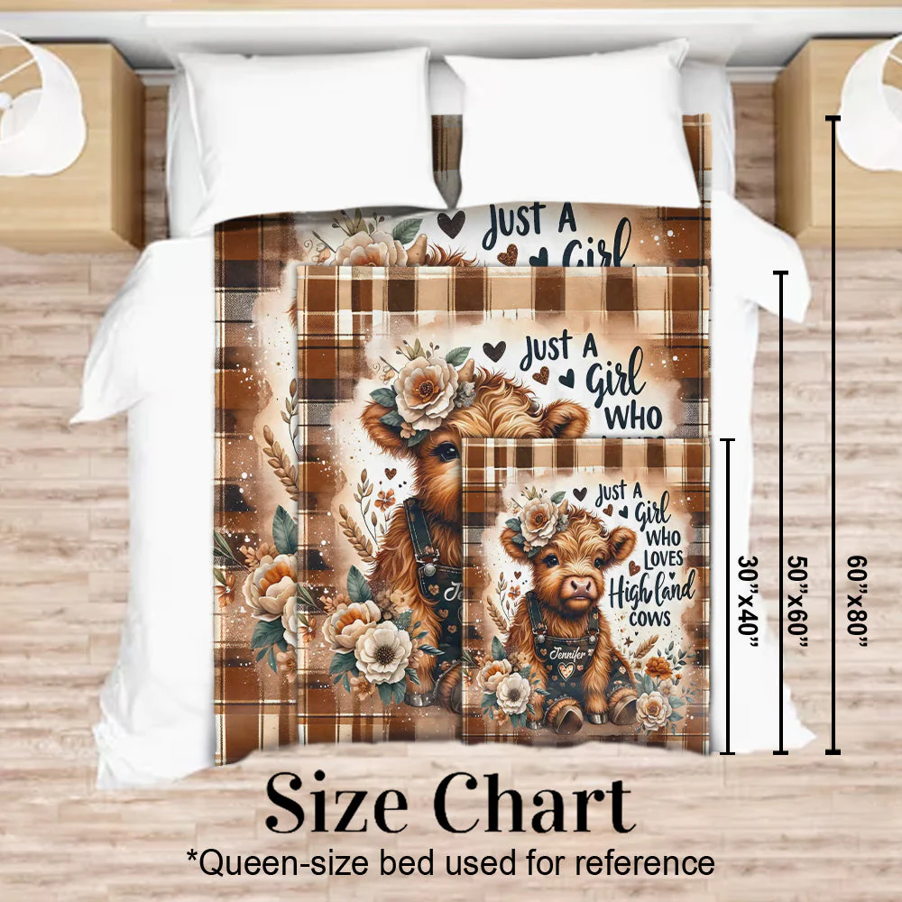 Just A Girl Who Loves Highland Cows Personalized Fleece Blanket - Image 5