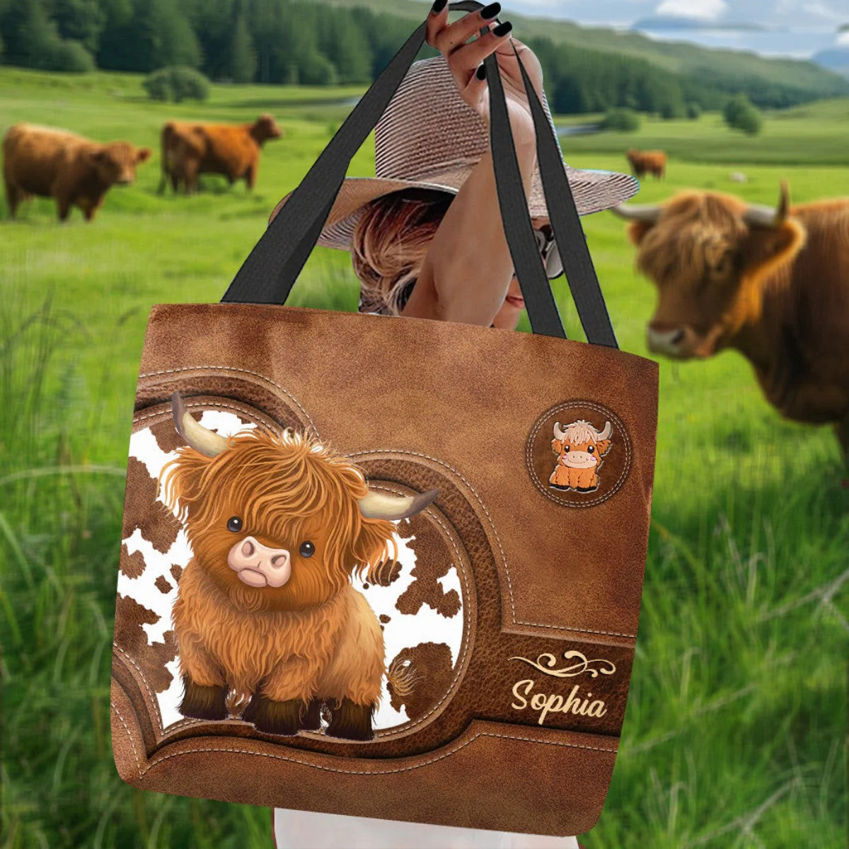Just A Girl Who Loves Highland Cows - Personalized Tote Bag - Image 3