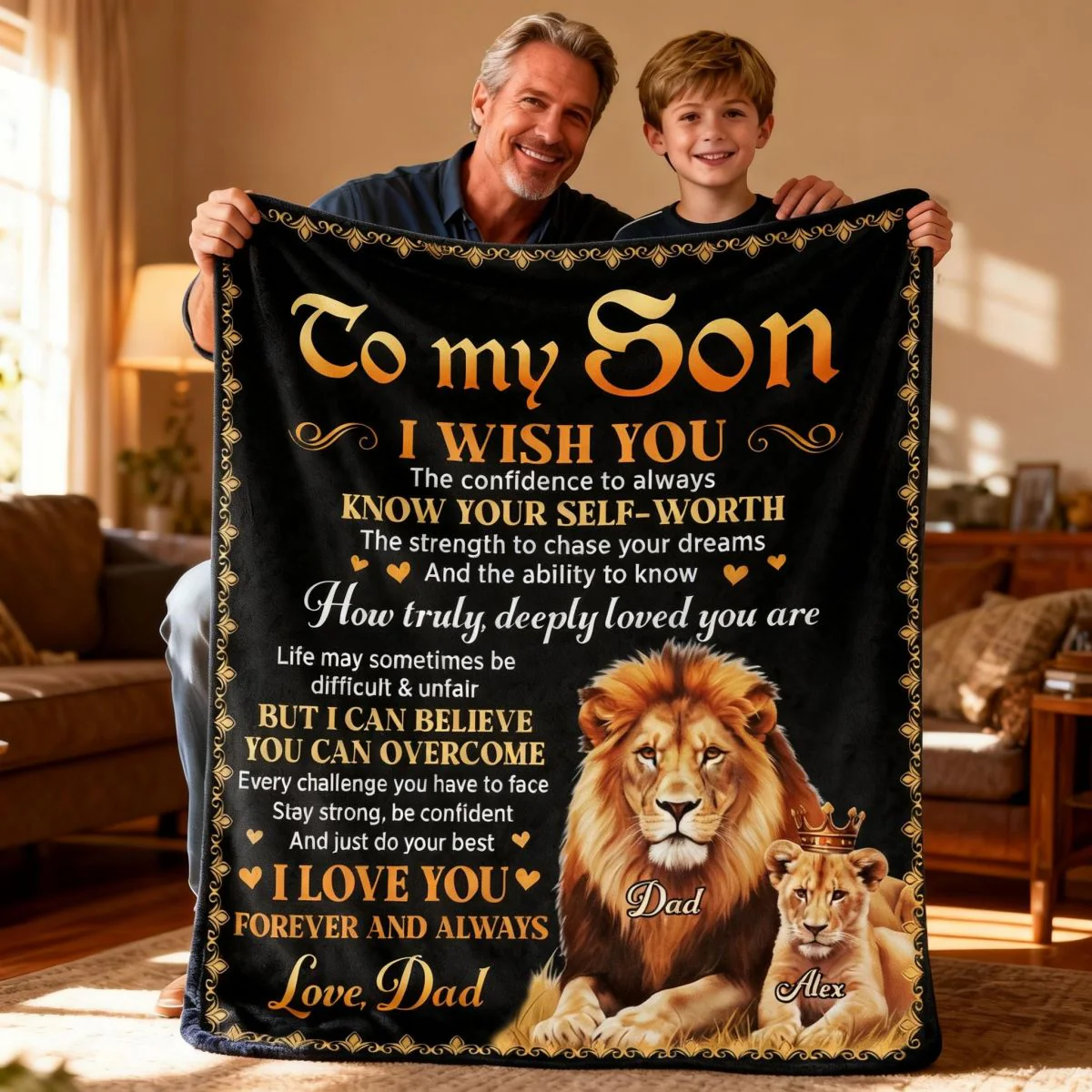 Just Do Your Best - Personalized Custom Fleece Blanket Gift for Son, Grandson, Daughter - Image 2