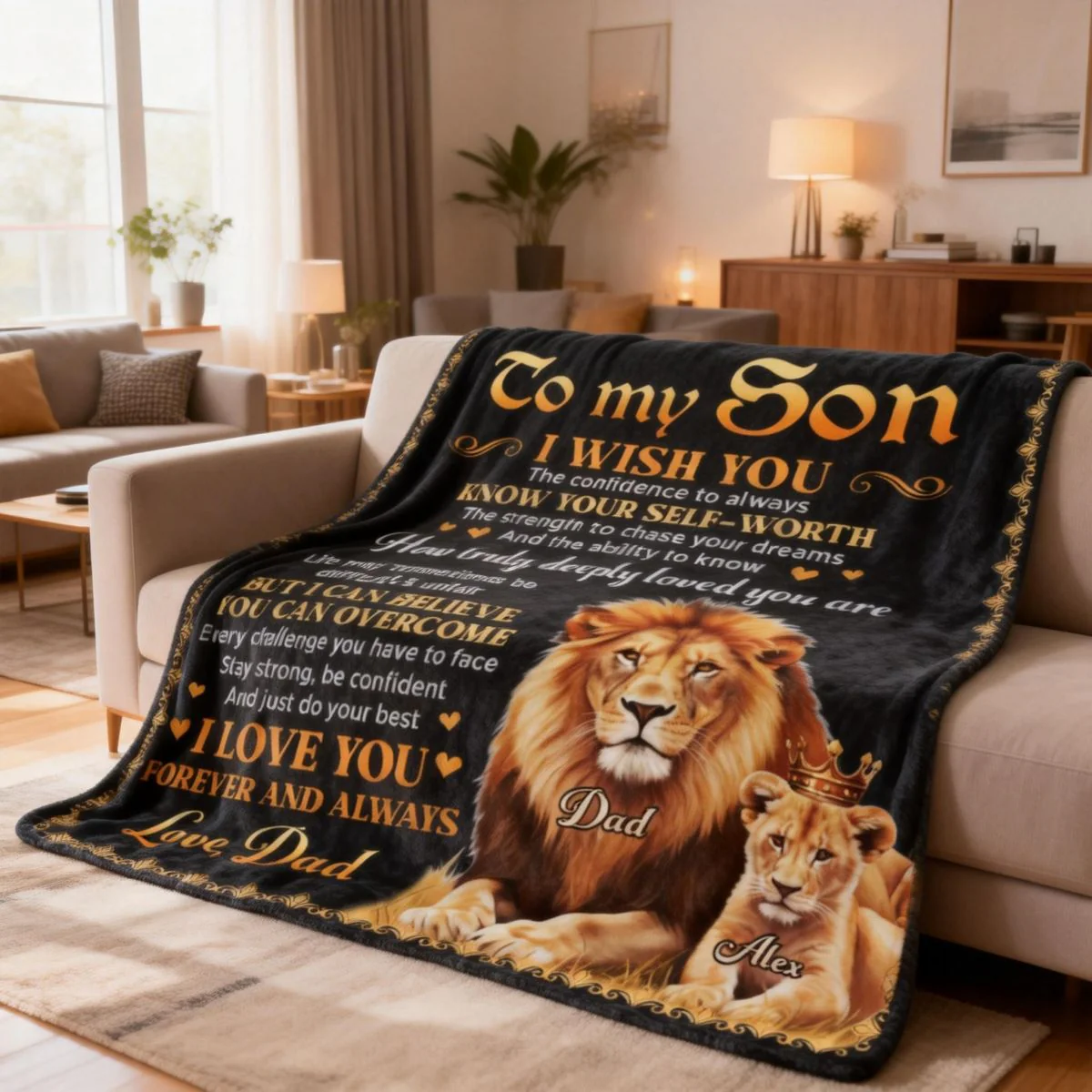 Just Do Your Best - Personalized Custom Fleece Blanket Gift for Son, Grandson, Daughter - Image 4