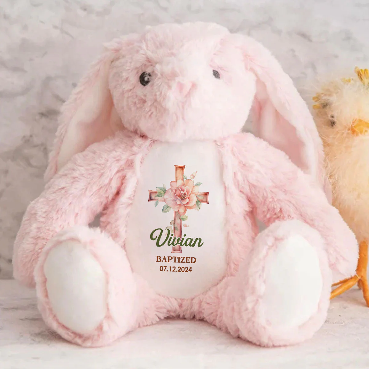 Kid Christening Day - Personalized Easter Bunny Plush Gift For Family - Image 6