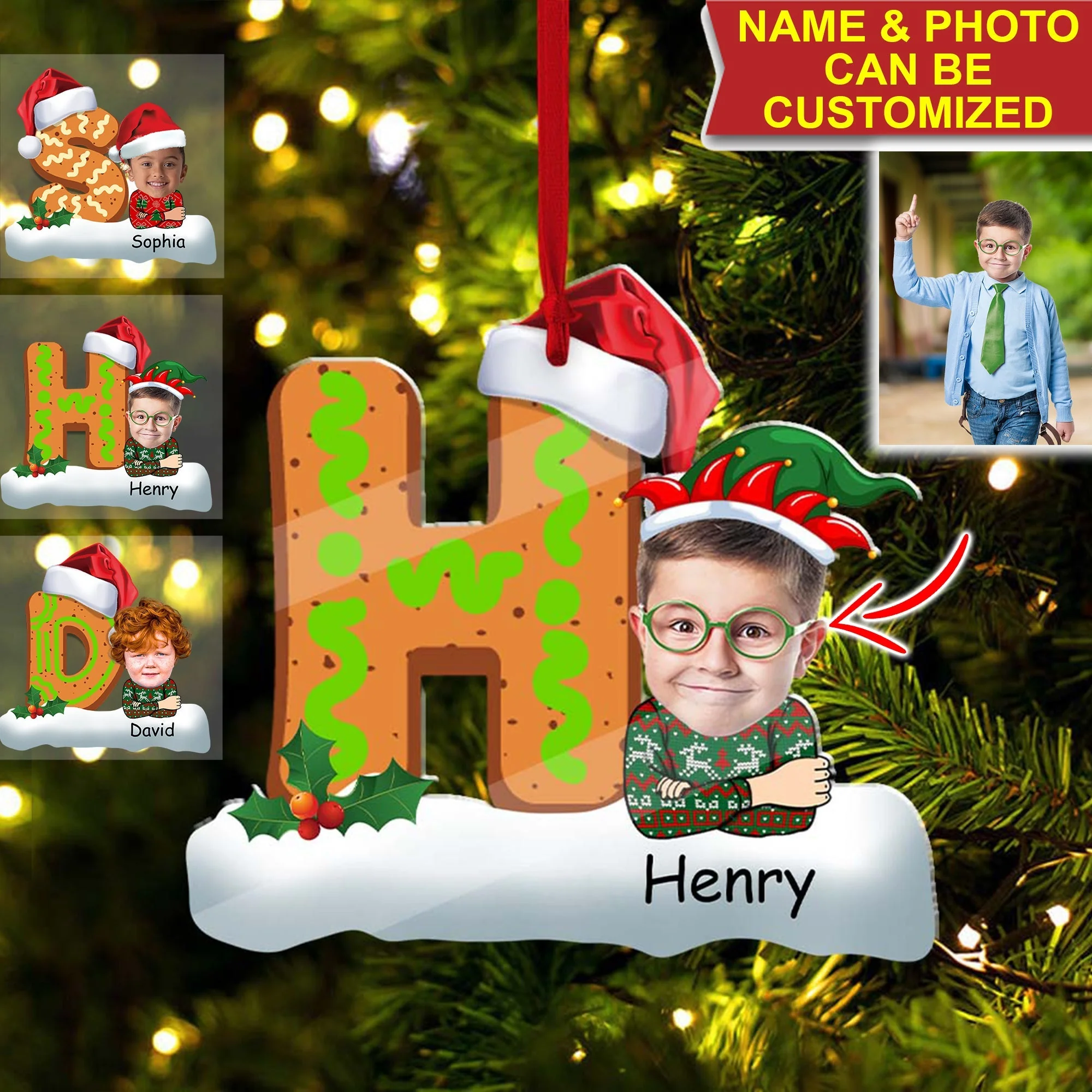 Kid Christmas Personalized Acrylic Ornament  Gift For Family - Image 3