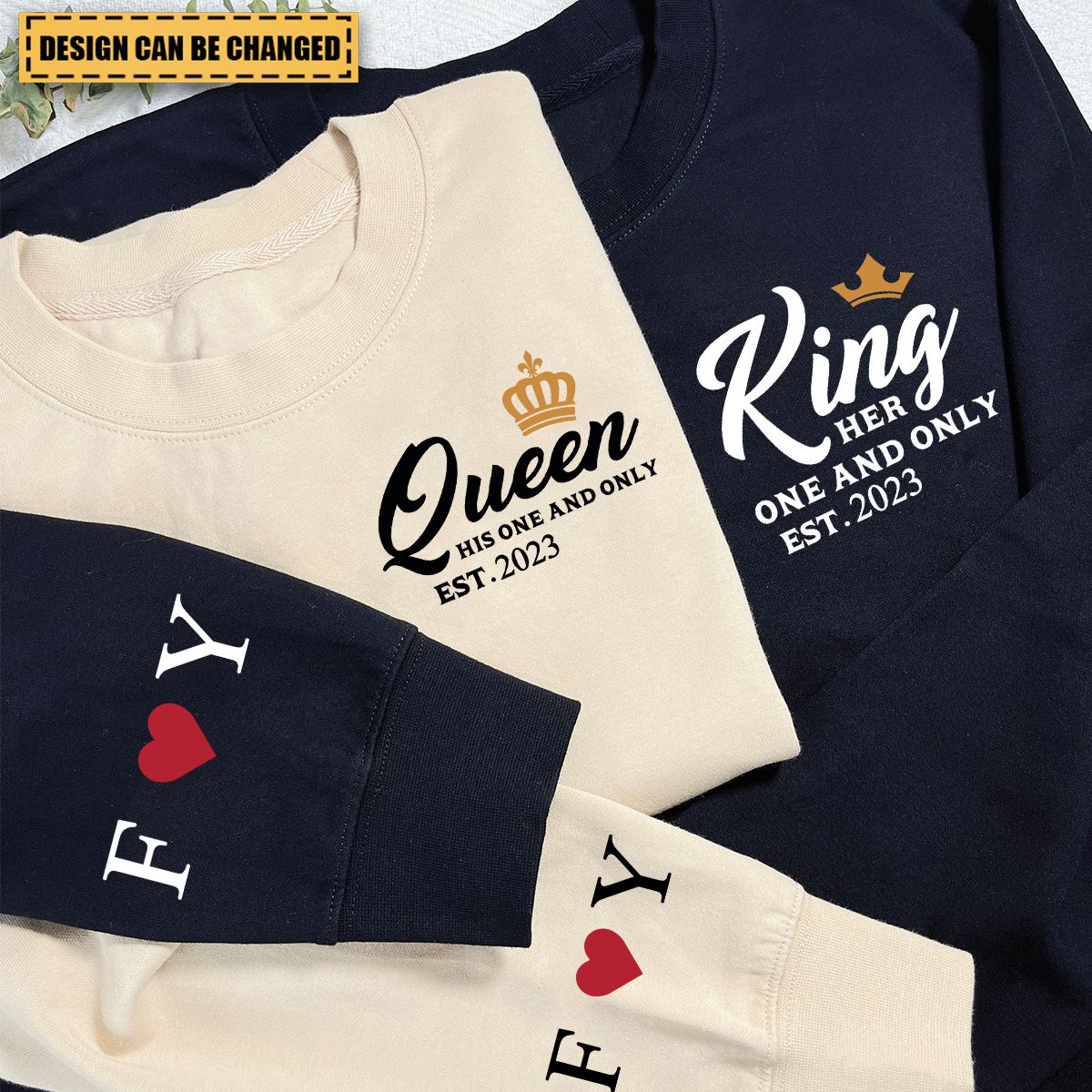King And Queen Couple, Personalized Sweatshirt,Gift for Couple - Image 4