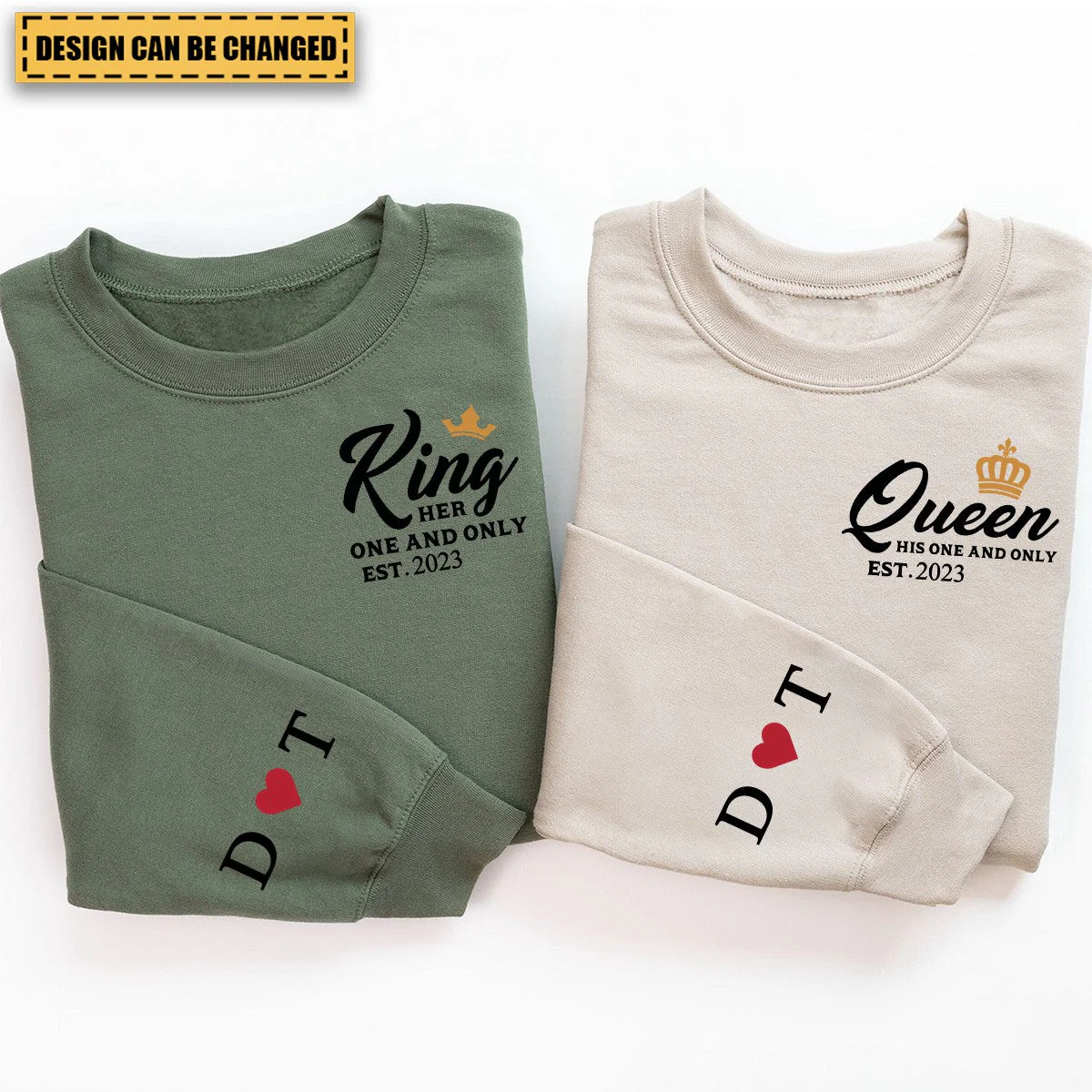 King And Queen Couple, Personalized Sweatshirt,Gift for Couple - Image 5