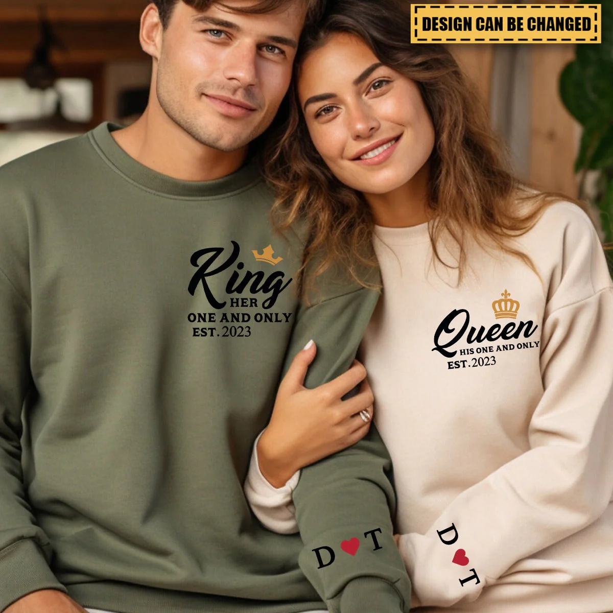 King And Queen Couple, Personalized Sweatshirt,Gift for Couple - Image 6