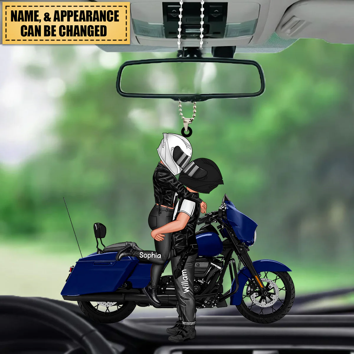 Kissing Doll Motorcycle Couple - Personalized Acrylic Ornament - Gifts For Boyfriend Girlfriend - Image 4