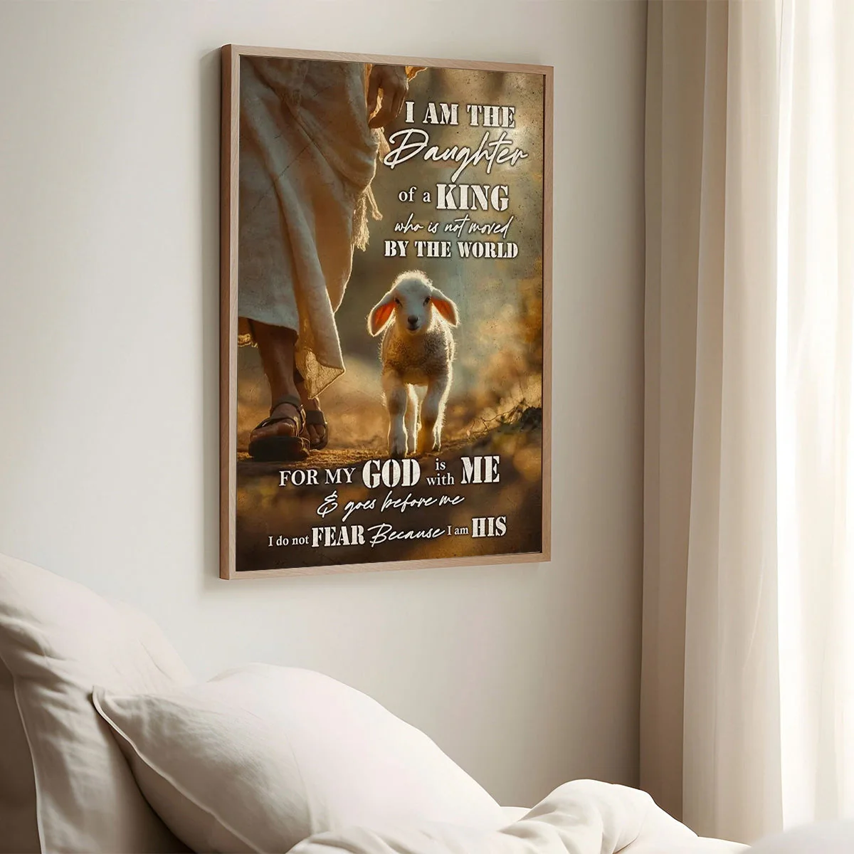 Lamb Of God I Am The Daughter Of A King - Inspirational Christian Canvas - Image 2