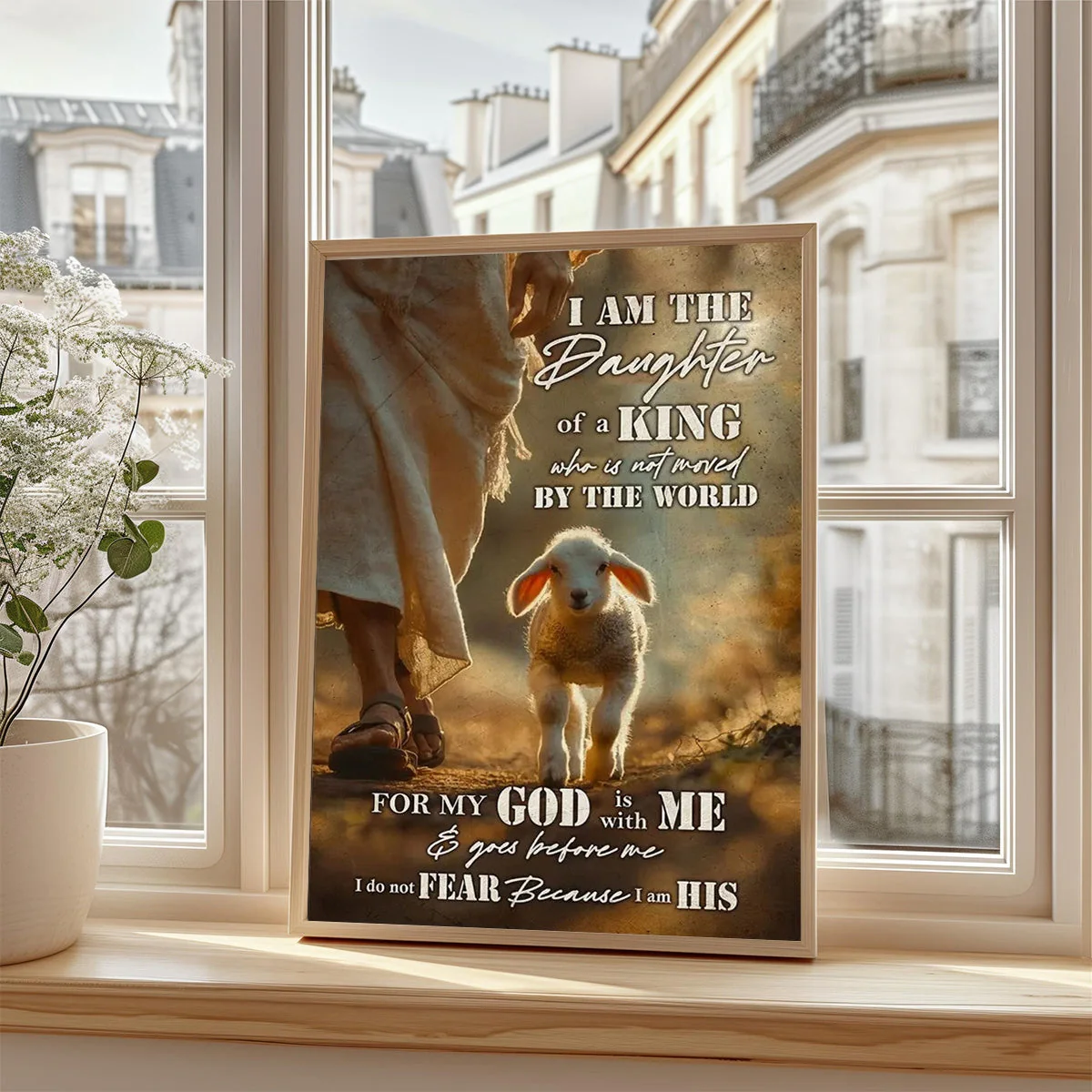 Lamb Of God I Am The Daughter Of A King - Inspirational Christian Canvas - Image 6