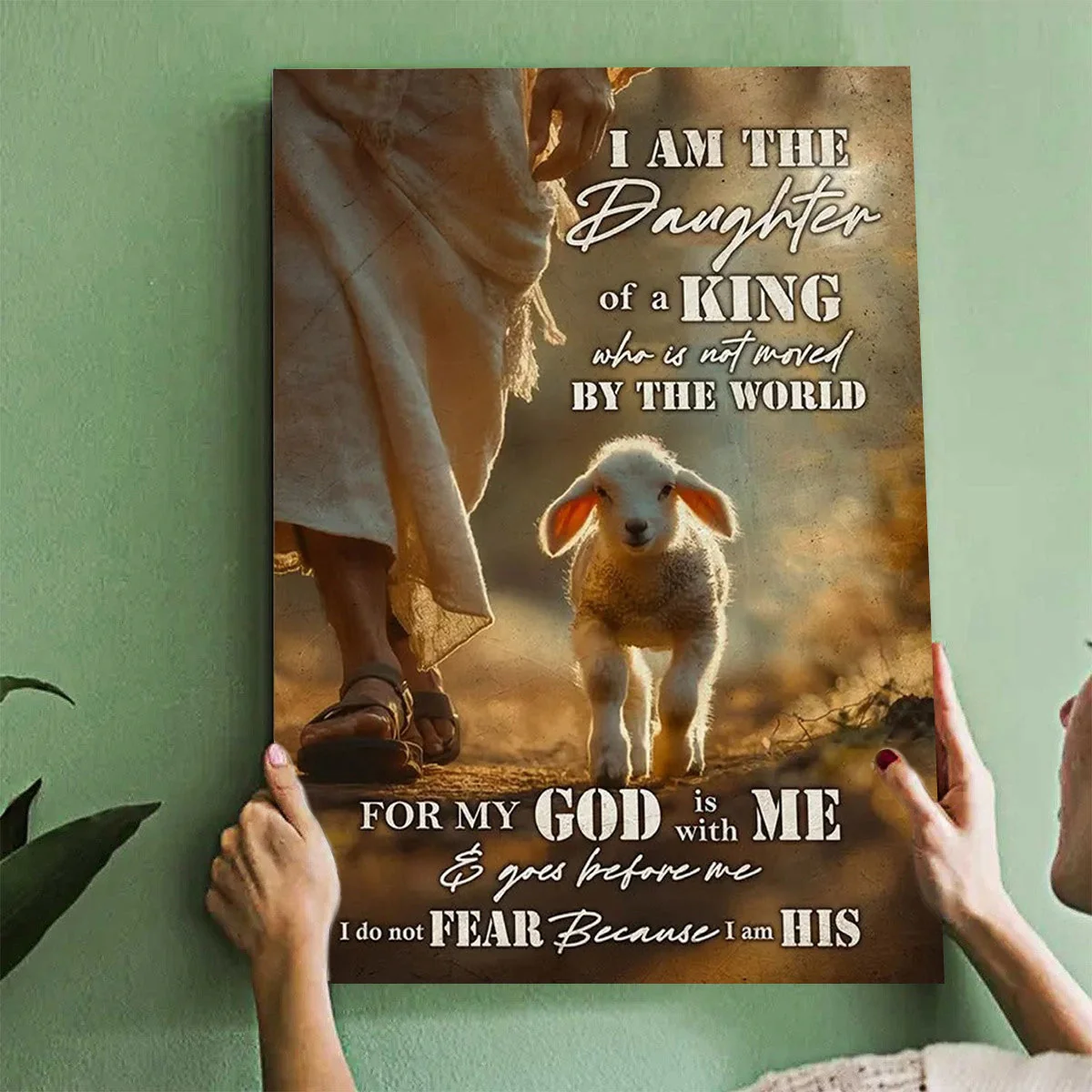 Lamb Of God I Am The Daughter Of A King - Inspirational Christian Canvas - Image 7