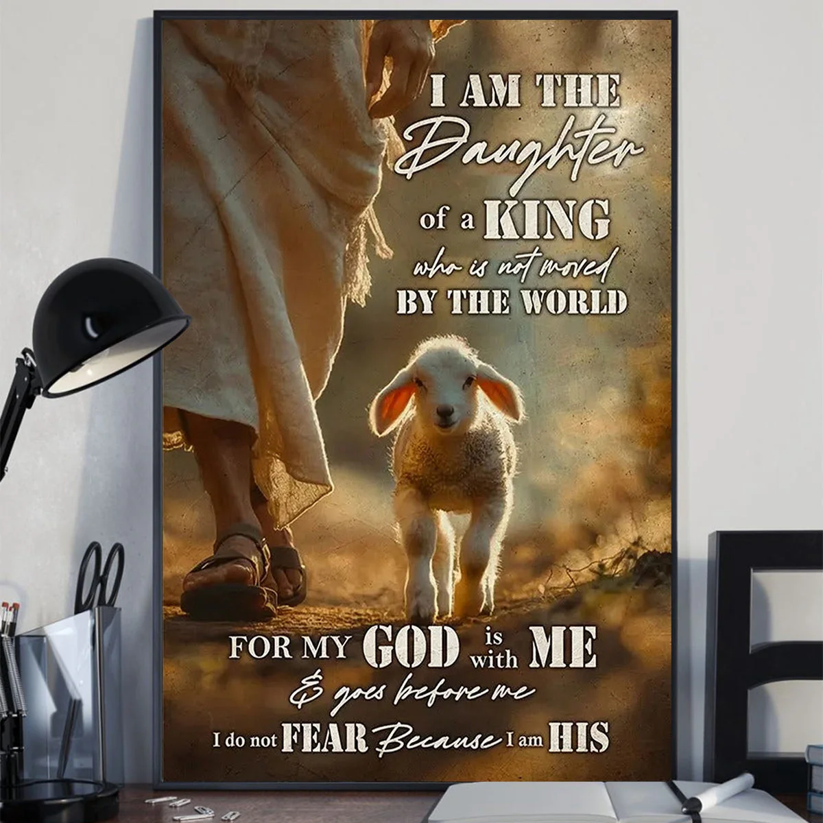Lamb Of God I Am The Daughter Of A King - Inspirational Christian Canvas - Image 8