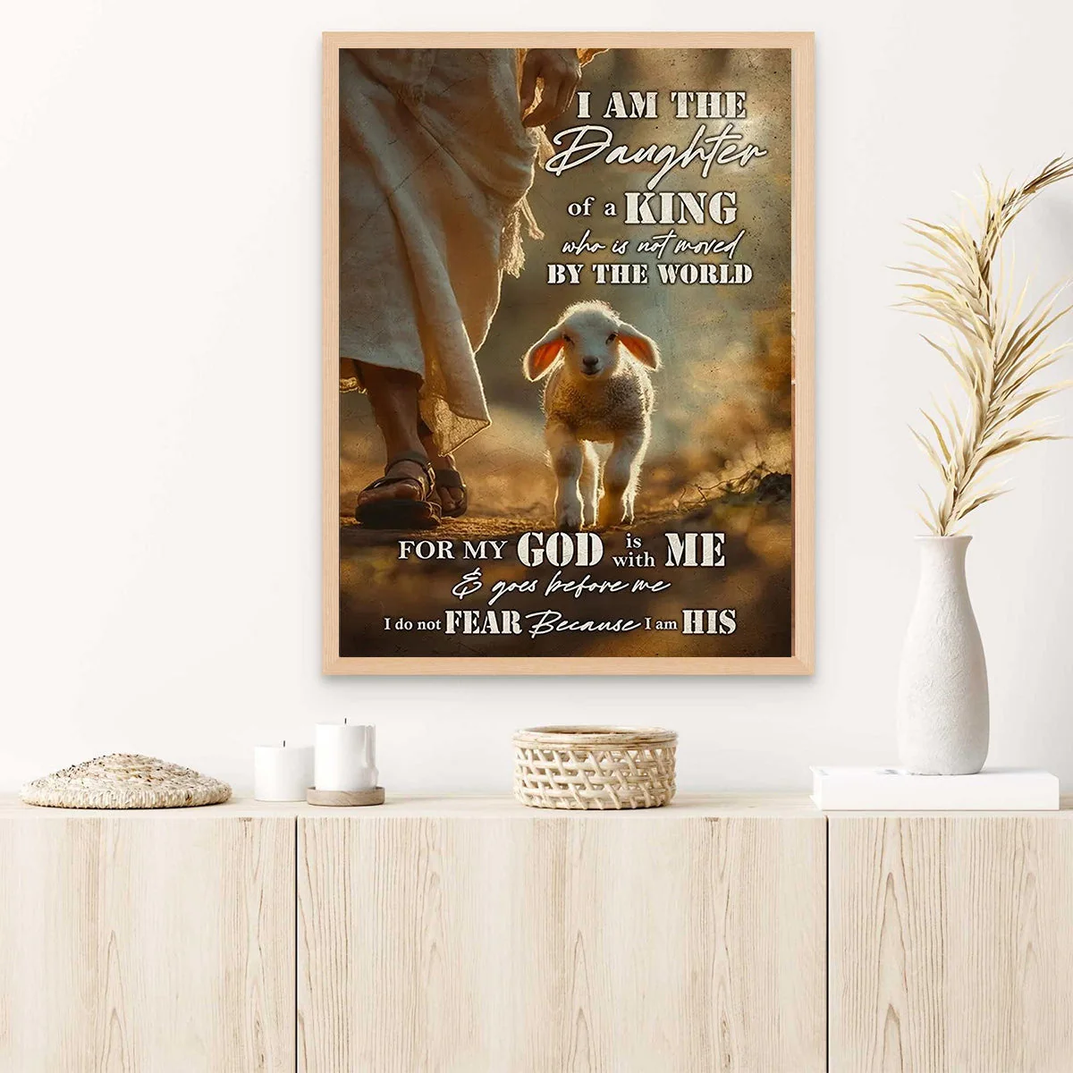Lamb Of God I Am The Daughter Of A King - Inspirational Christian Canvas - Image 9