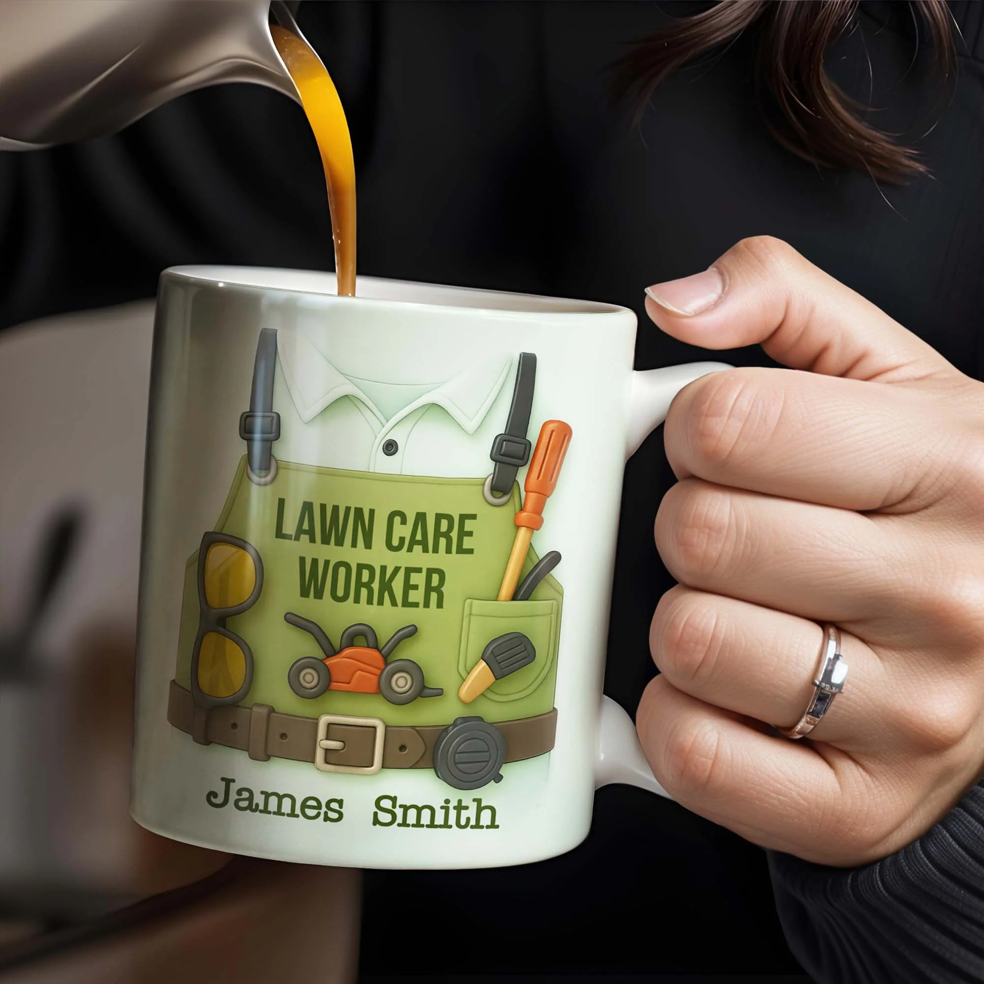 Lawn Mower, Tools, and Sunglasses, Personalized Mug, Gift For Gardeners and Lawn Care - Image 5
