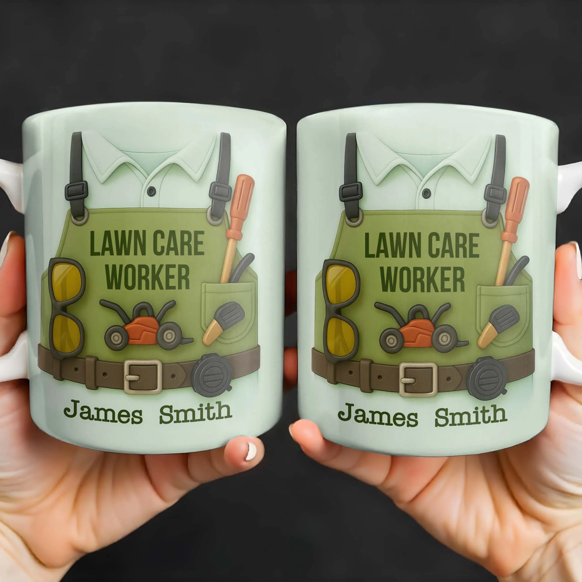 Lawn Mower, Tools, and Sunglasses, Personalized Mug, Gift For Gardeners and Lawn Care - Image 6