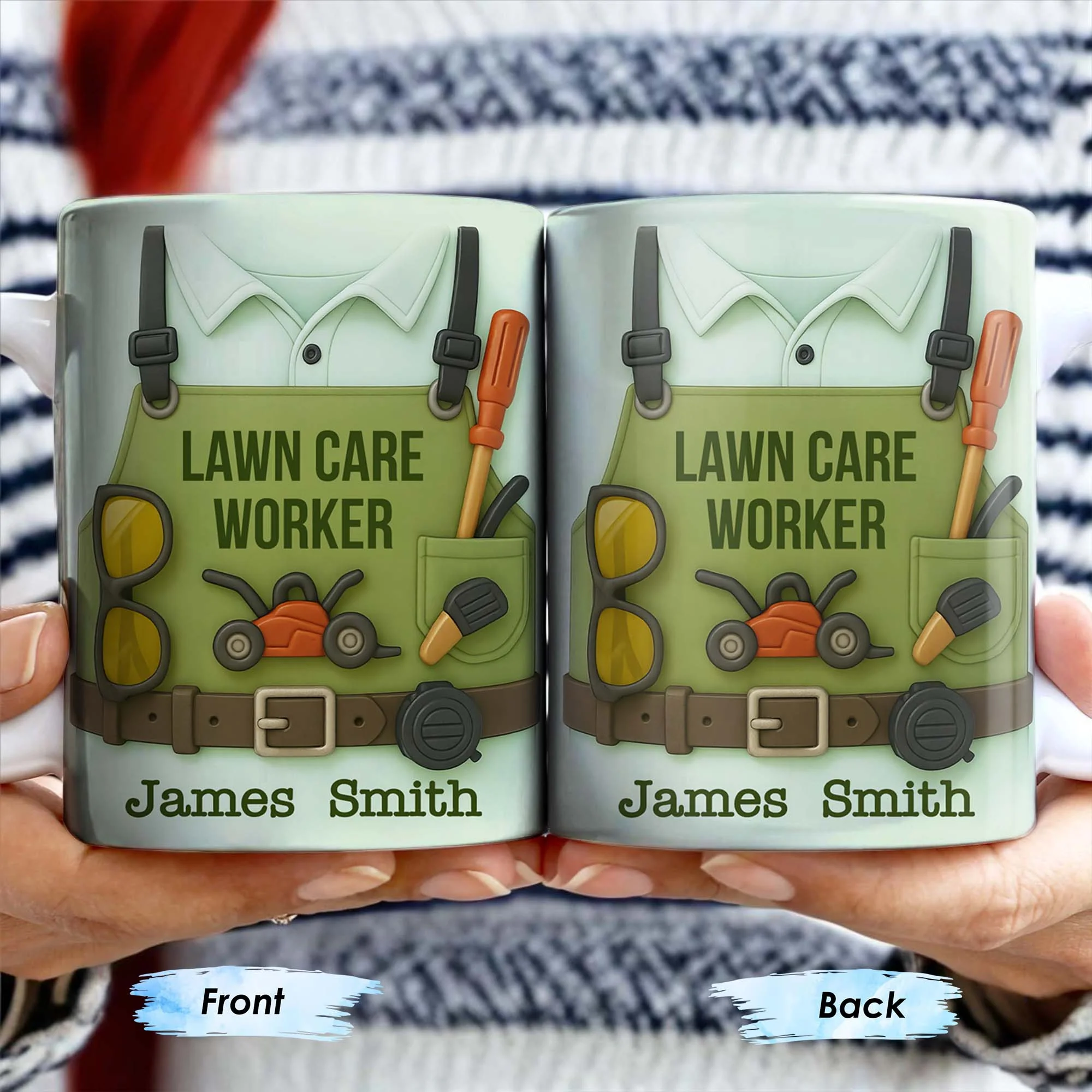 Lawn Mower, Tools, and Sunglasses, Personalized Mug, Gift For Gardeners and Lawn Care - Image 7