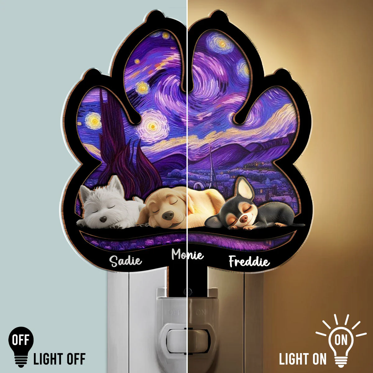 Lay Here With Me - Personalized Custom Wood And Acrylic Night Light - Image 3