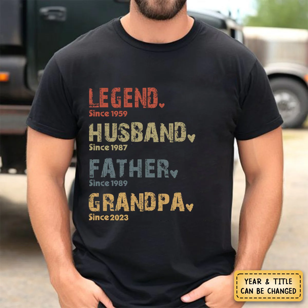 Legend, Husband, Dad And Papa Since - Family Personalized T-shirt - Image 2