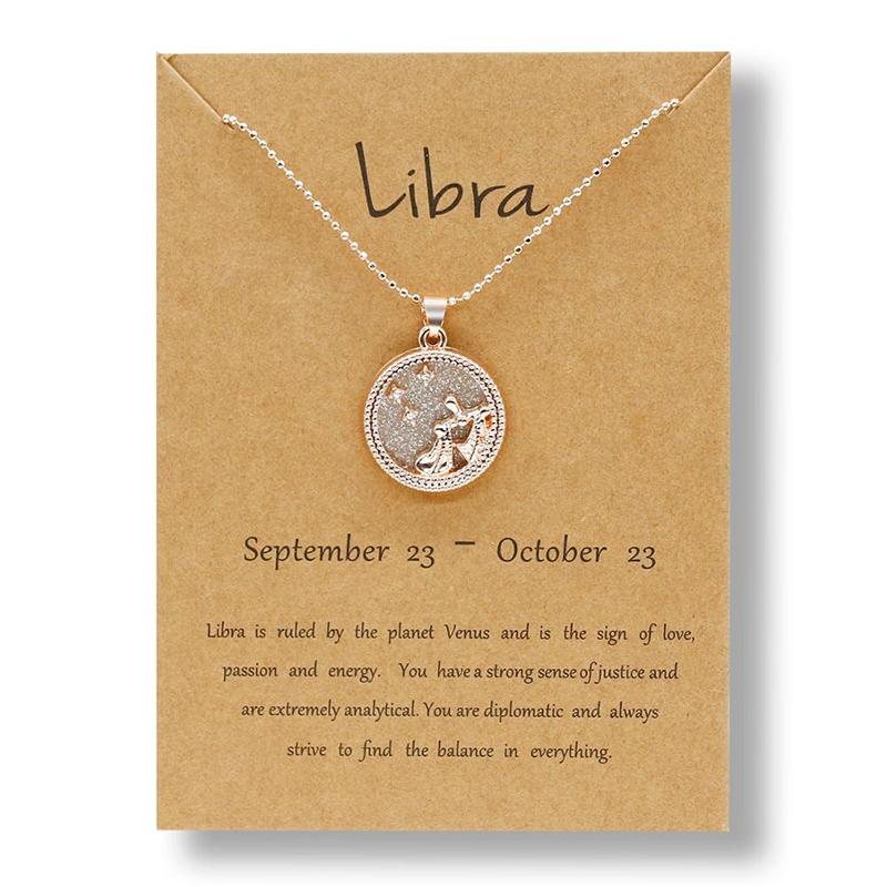 Libra-12 Constellation Zodiac Sign Necklace - Image 2
