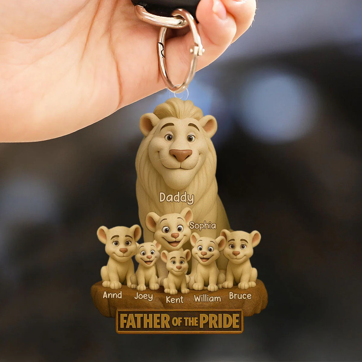 Lion Dad Of The Pride Acrylic Keychain - Personalized Gift For Father - Image 4