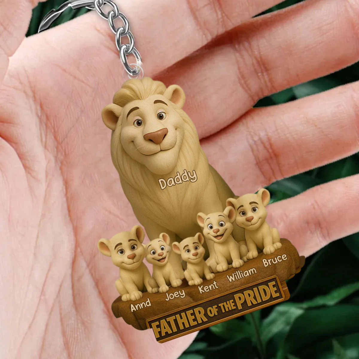 Lion Dad Of The Pride Acrylic Keychain - Personalized Gift For Father - Image 5