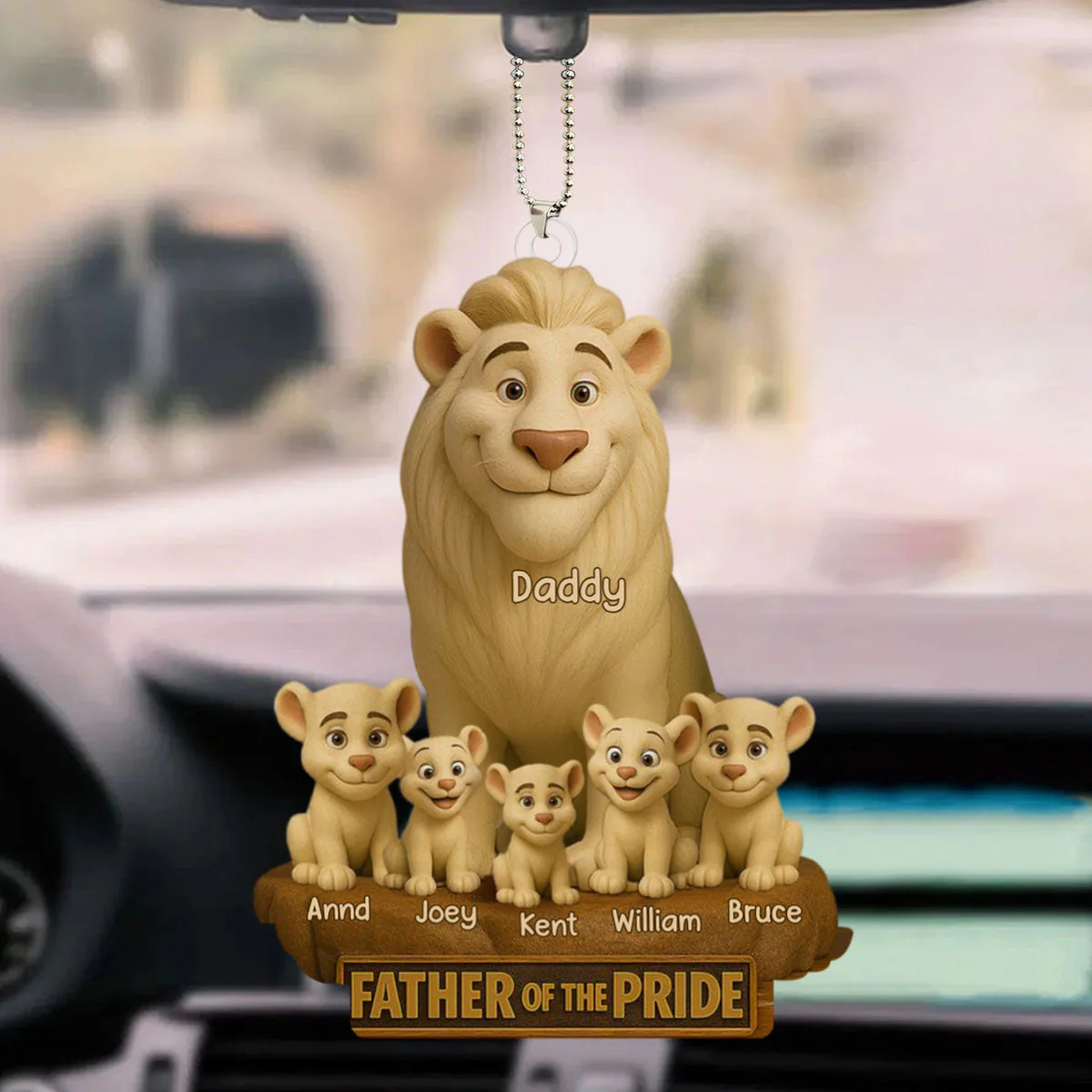 Lion Dad Of The Pride Acrylic Ornament - Personalized Gift For Father - Image 5