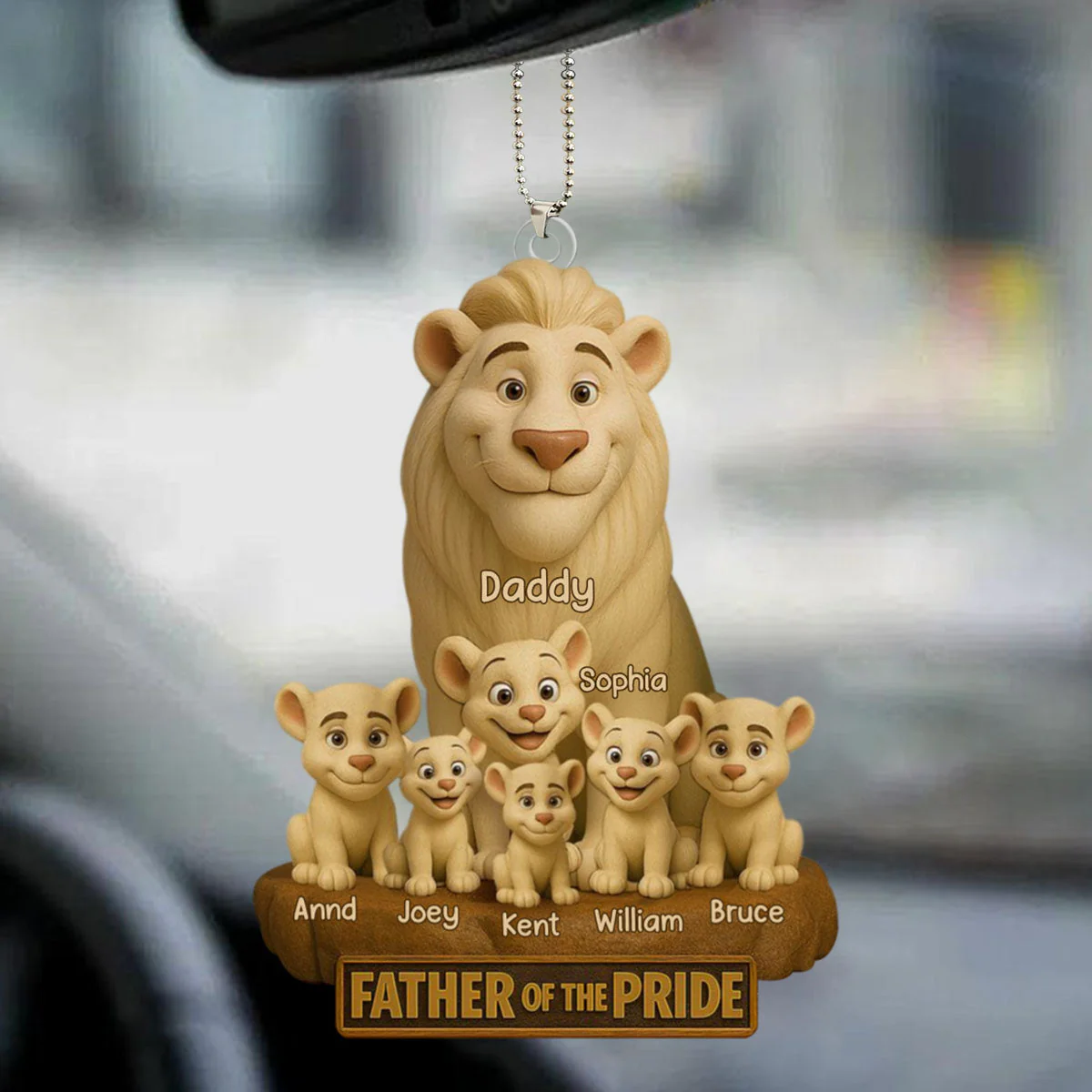 Lion Dad Of The Pride Acrylic Ornament - Personalized Gift For Father - Image 6