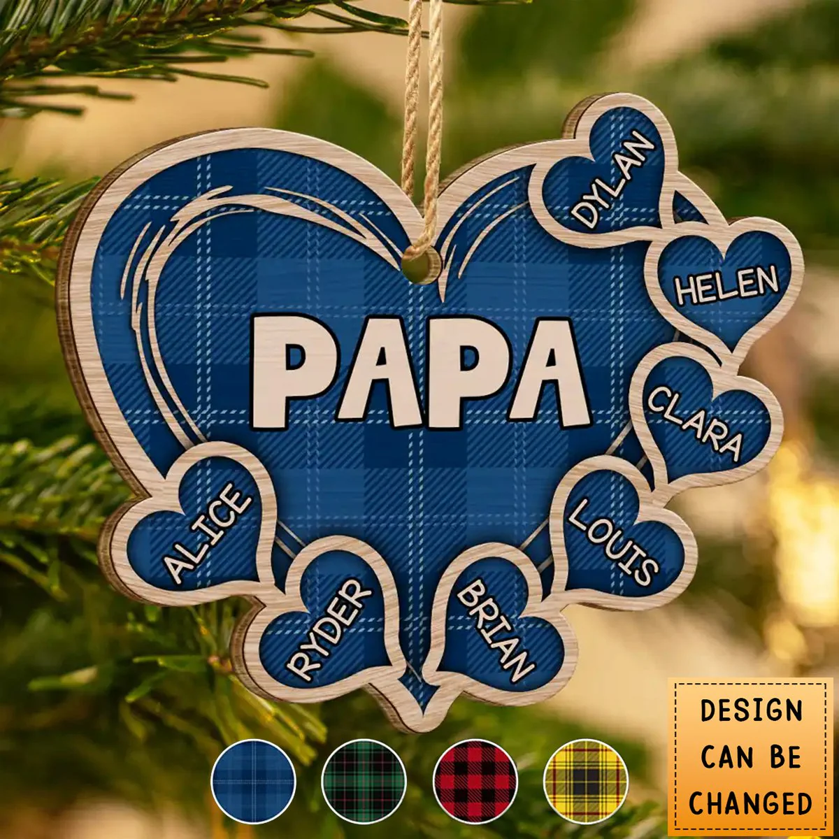 Little Sweethearts - Personalized Wooden Cutout Ornament - Gift For Papa, Grandma - Image 5