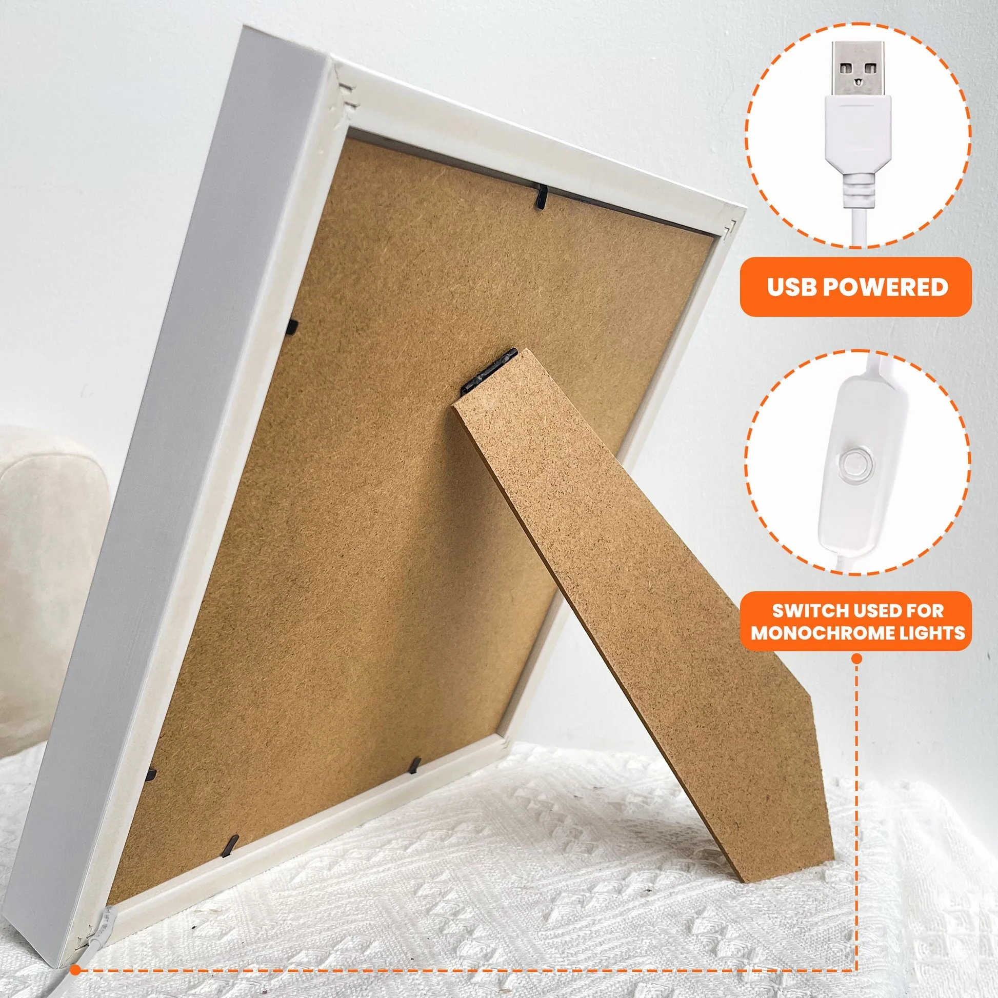 Long Distance Relationship For Couples - Personalized Flower Shadow Box With LED Light - Image 5