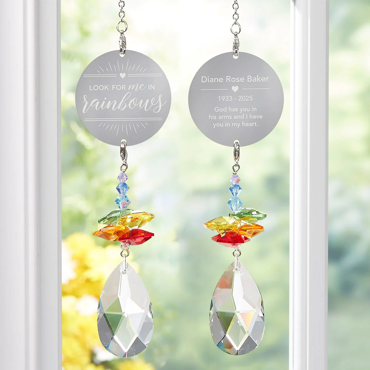Look For Me In Rainbows Personalized Memorial Rainbow Suncatcher