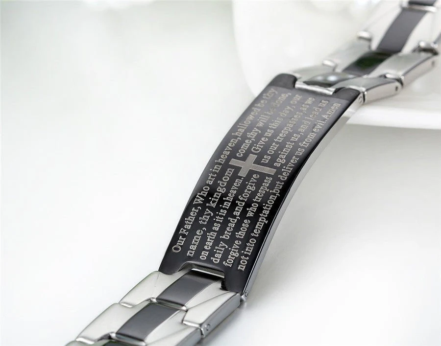 Lord's Prayer Bracelet,Cross Bracelet, Men's Bracelet - Image 6