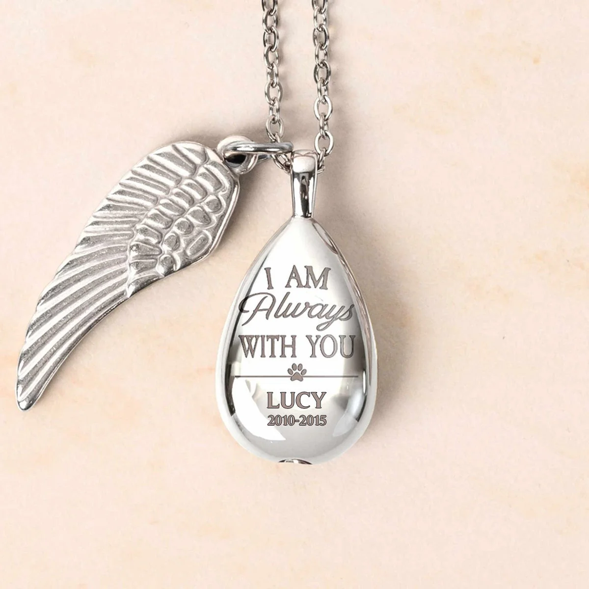 Loss Of Pet - I Am Always With You - Personalized Urn Necklace - Image 3