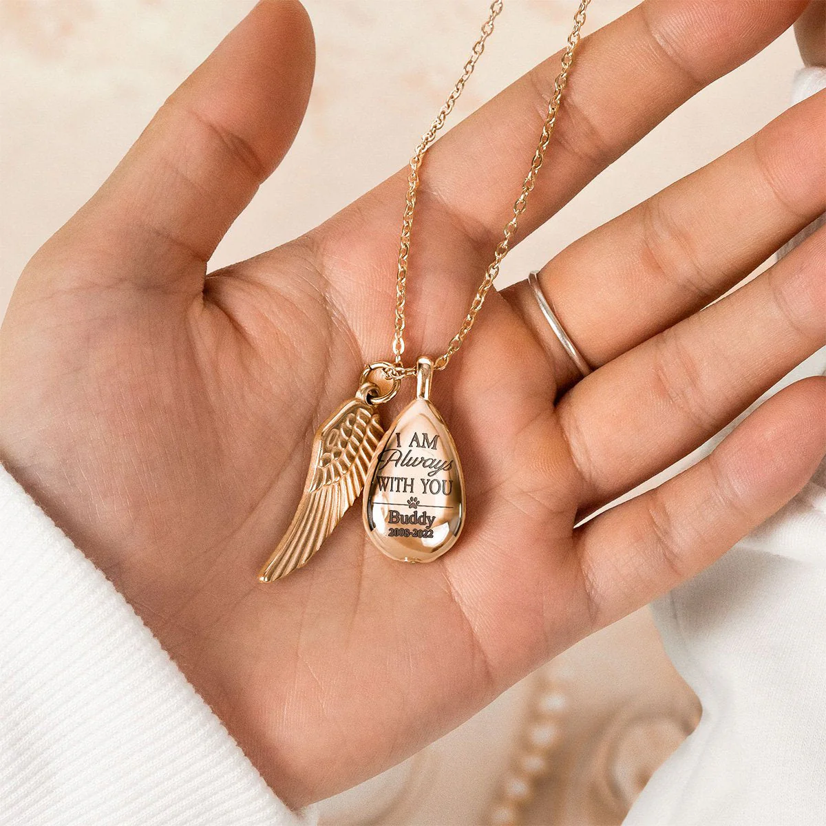 Loss Of Pet - I Am Always With You - Personalized Urn Necklace - Image 5