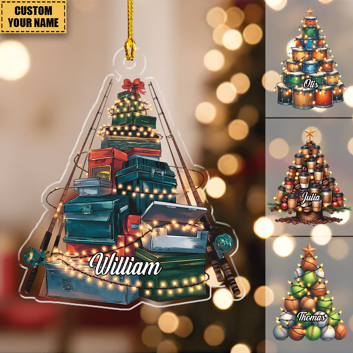 Love Christmas Tree Personalized Acrylic Ornament - Christmas Gifts For Friends, Family And Colleagues - Image 2