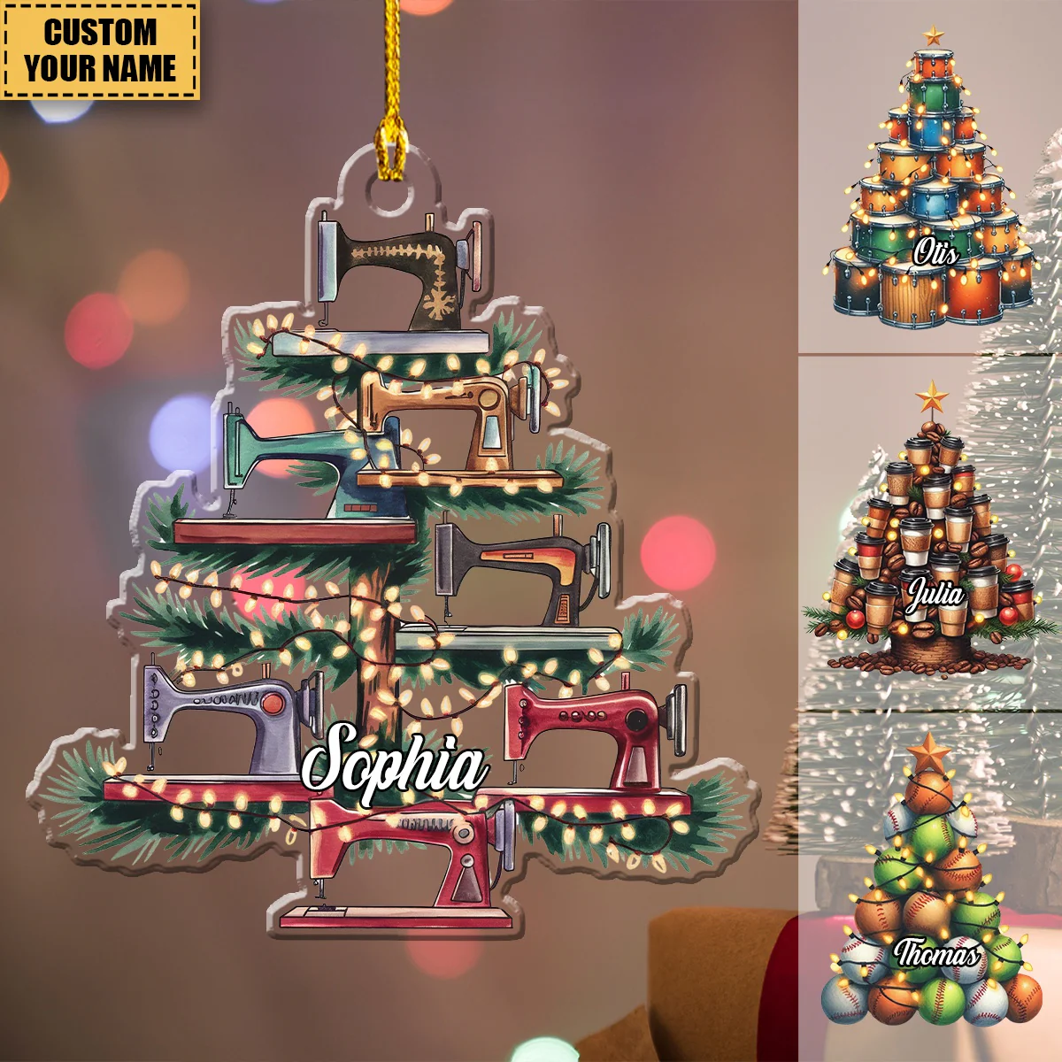 Love Christmas Tree Personalized Acrylic Ornament - Christmas Gifts For Friends, Family And Colleagues - Image 3