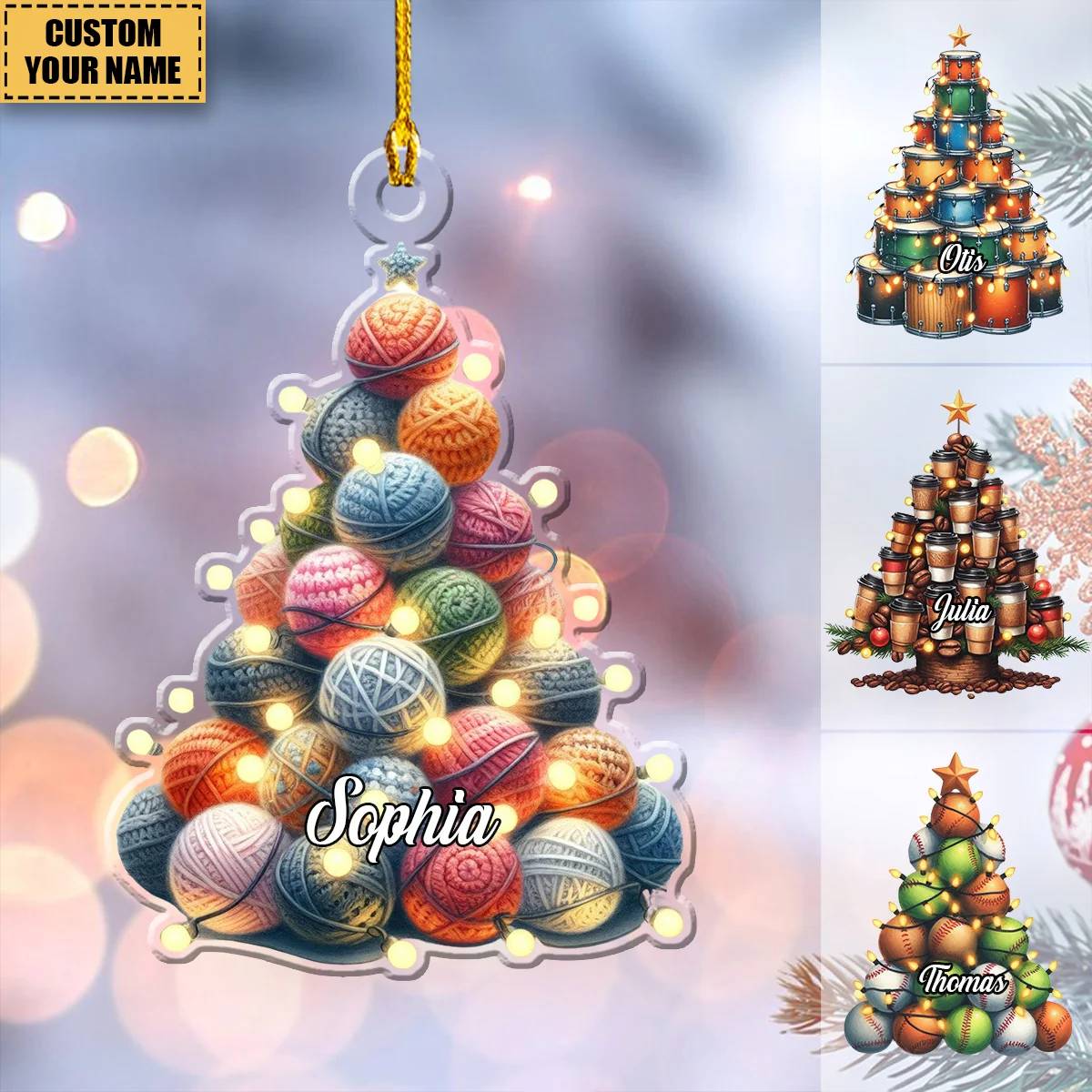 Love Christmas Tree Personalized Acrylic Ornament - Christmas Gifts For Friends, Family And Colleagues - Image 4