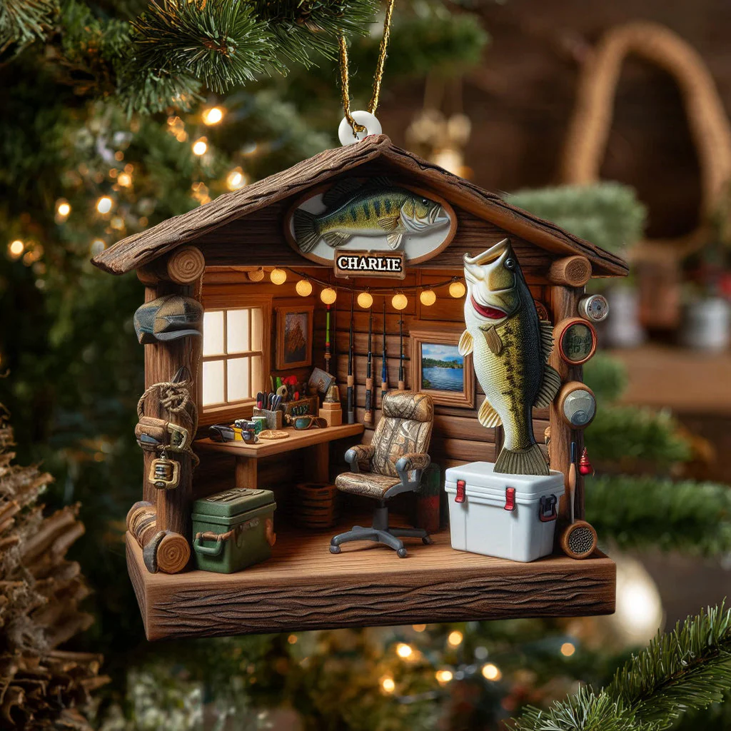 Love Fishing - Fishing Tool Cabin Personalized Fishing Ornament